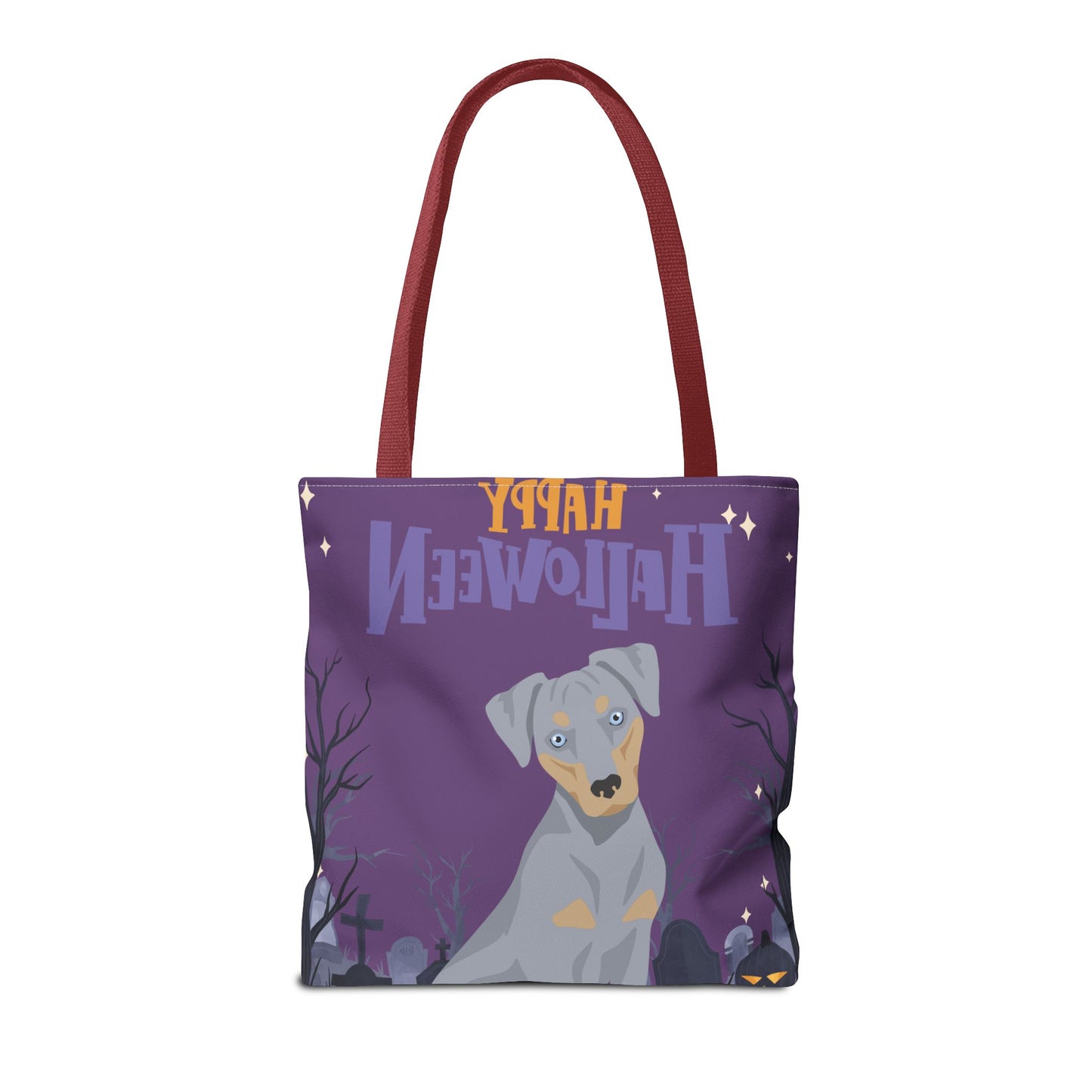 Blue Lacy Dog Happy Halloween Tote Bag 16x16