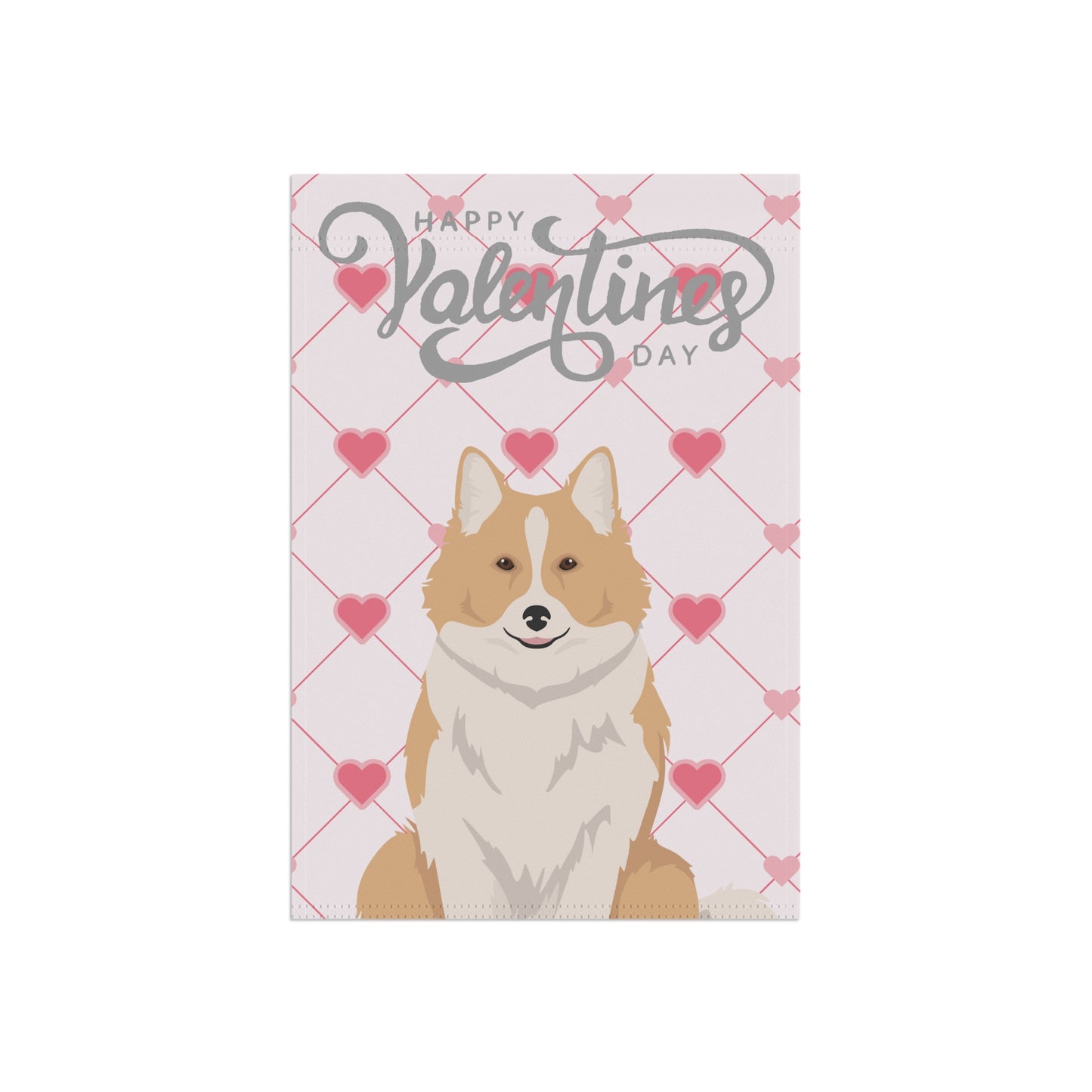 Icelandic Sheepdog Dog Valentines Day Garden Flag