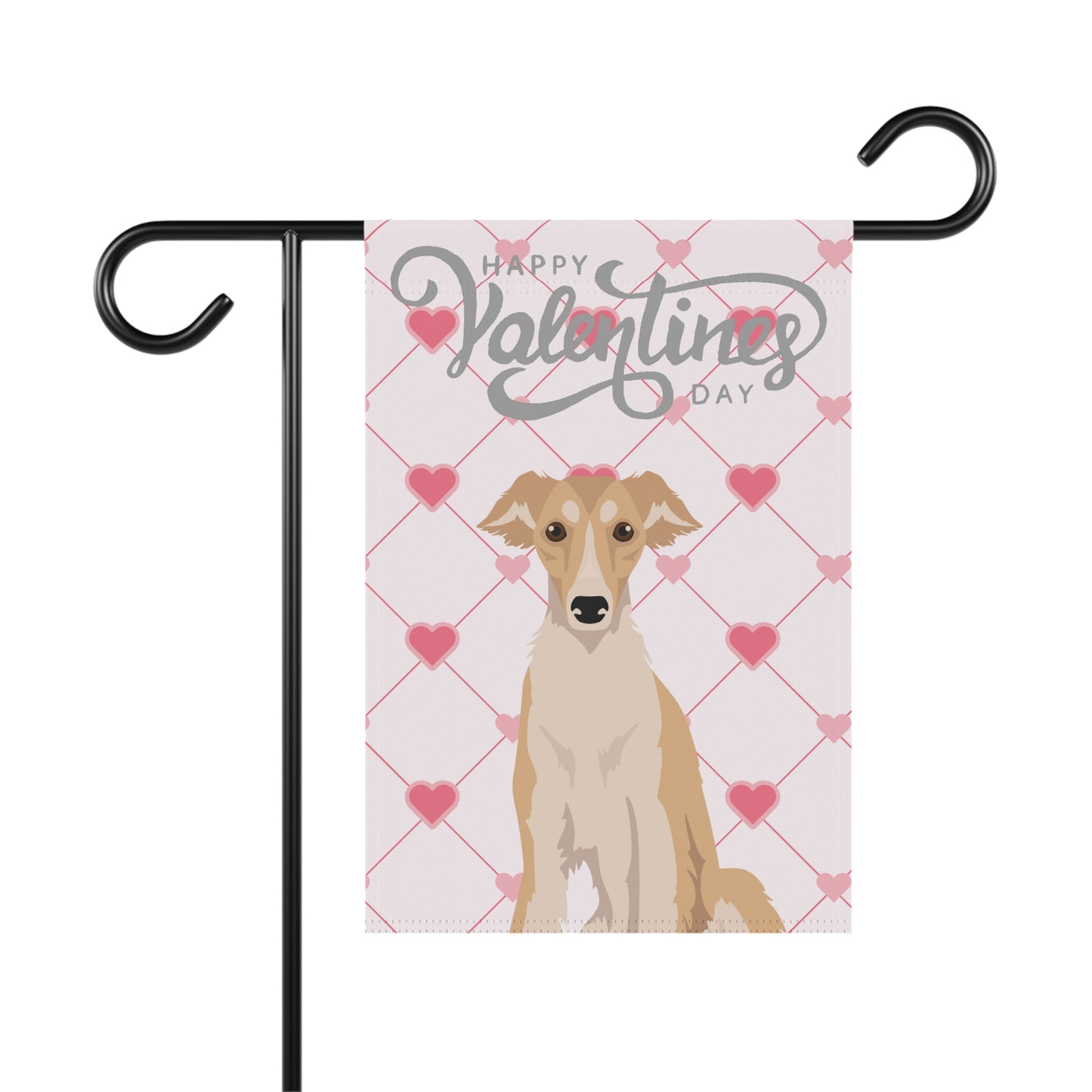 Silken Windhound Dog Valentines Day Garden Flag