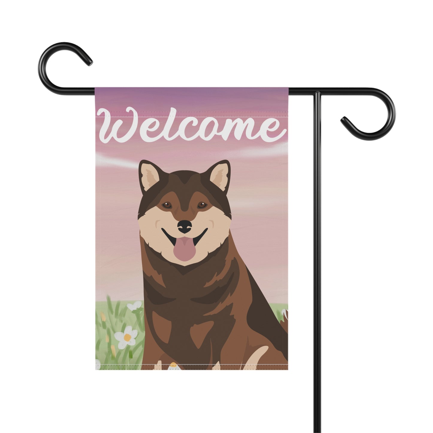 Shiba Inu Dog Welcome Garden Flag