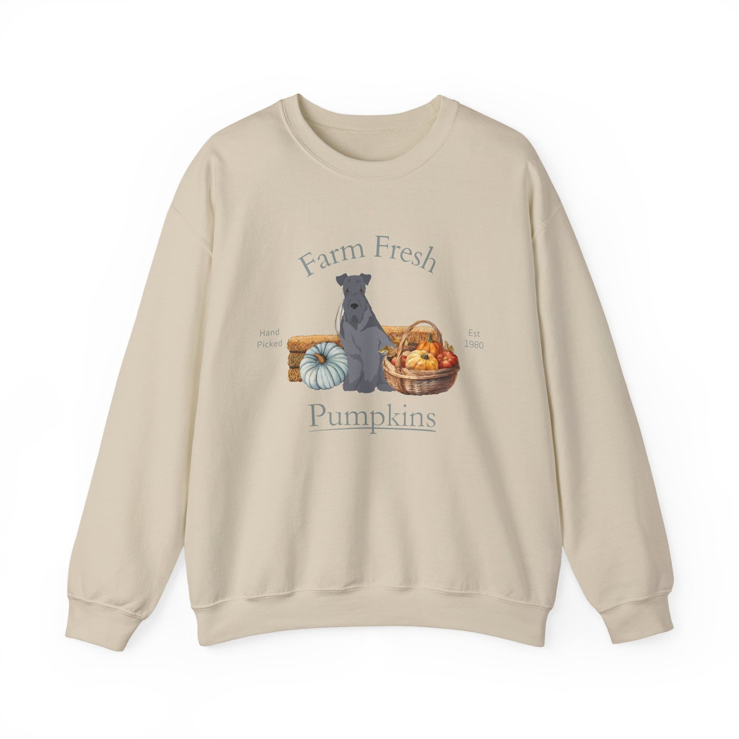 Kerry Blue Terrier Dog Fall Farm Fresh Unisex Heavy Blend Crewneck Sweatshirt