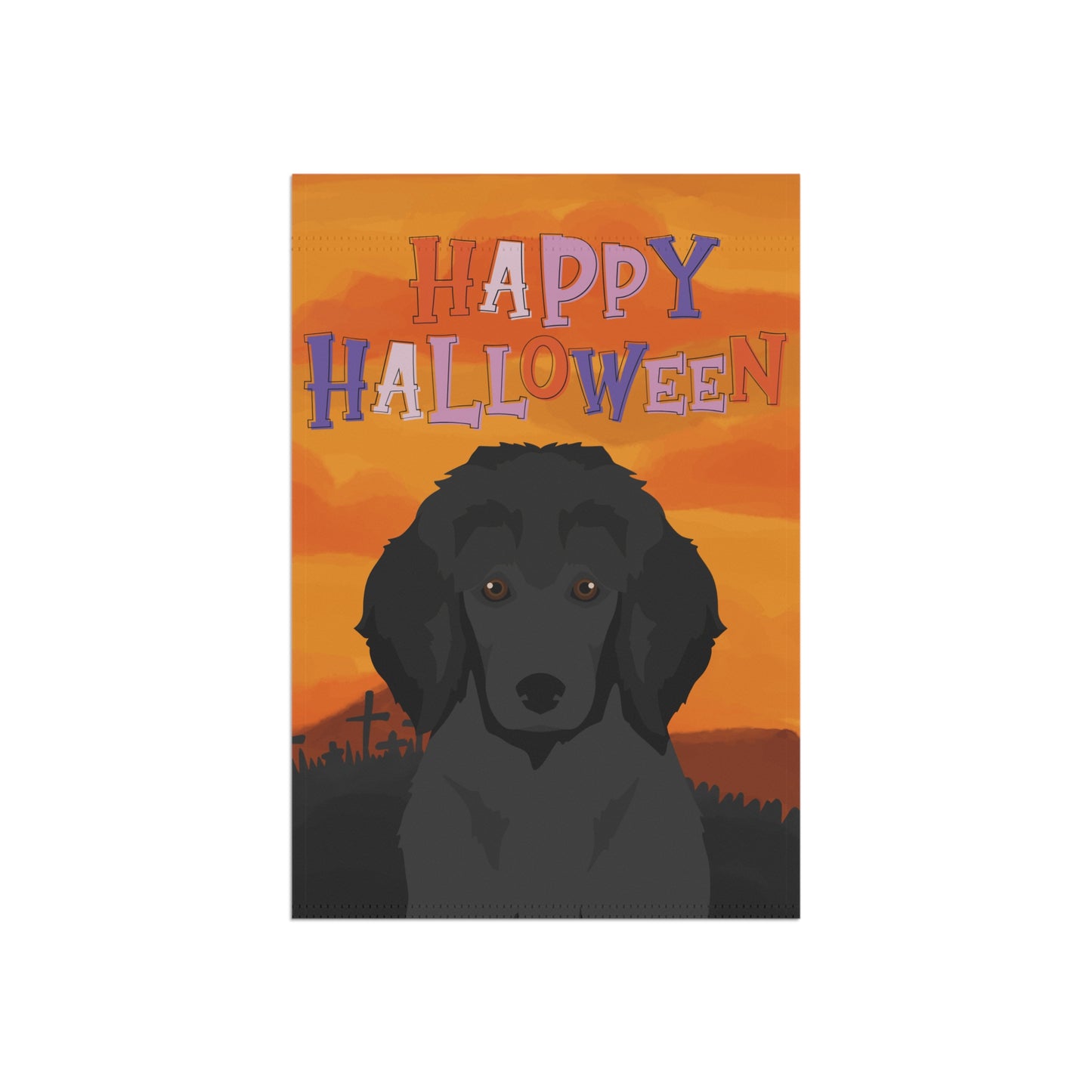 Poodle Dog Halloween Garden Flag