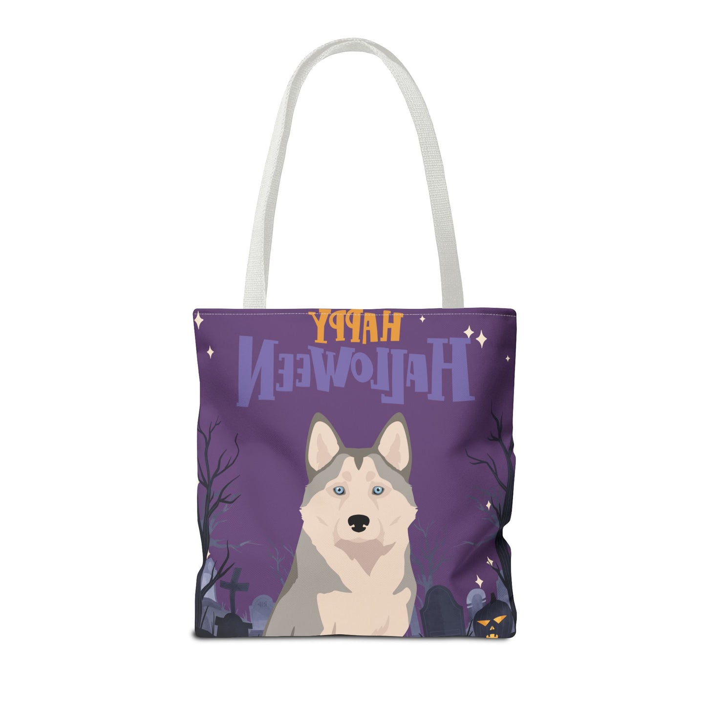 Alaskan Husky Dog Happy Halloween Tote Bag 16x16