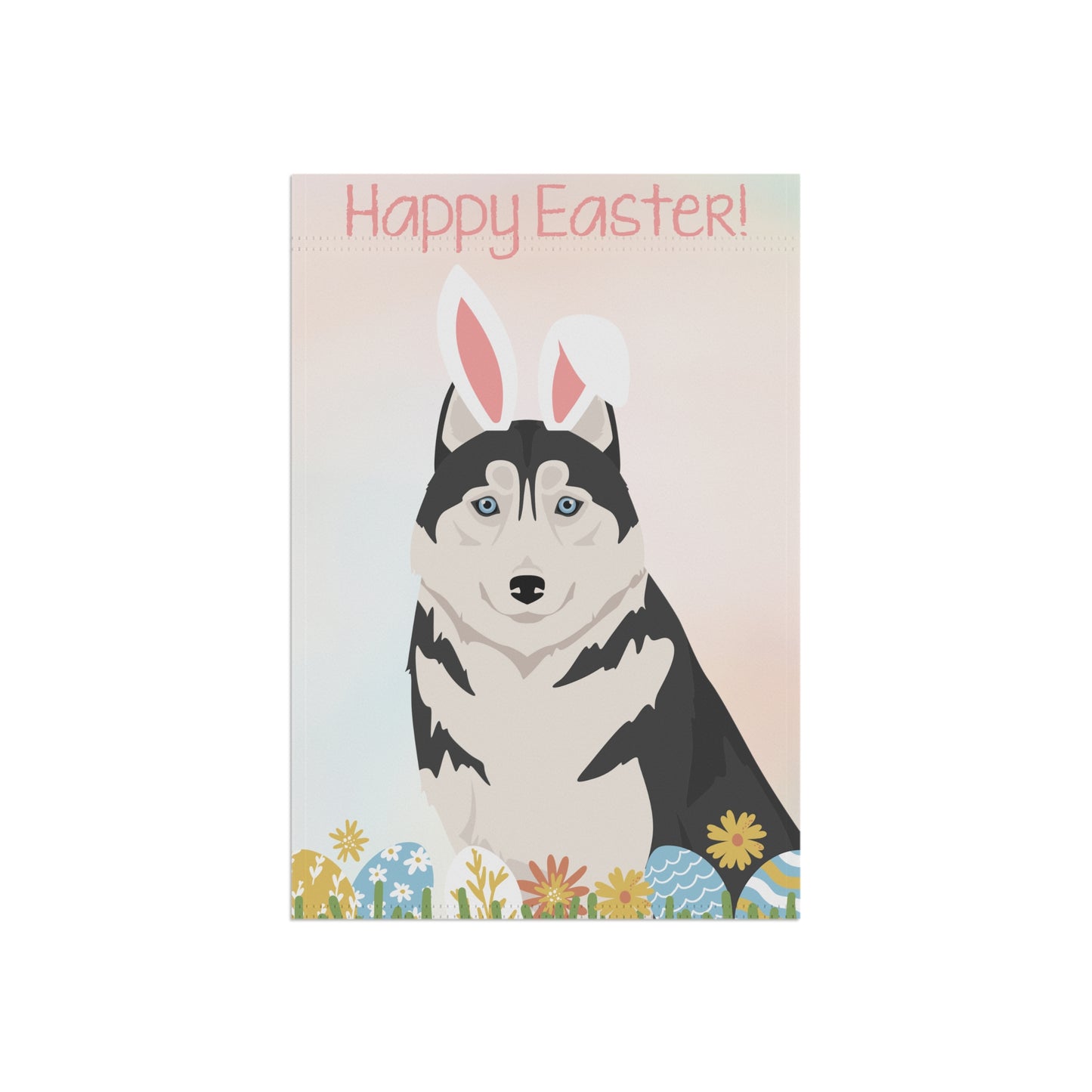 Siberian Husky Dog Happy Easter Garden Flag