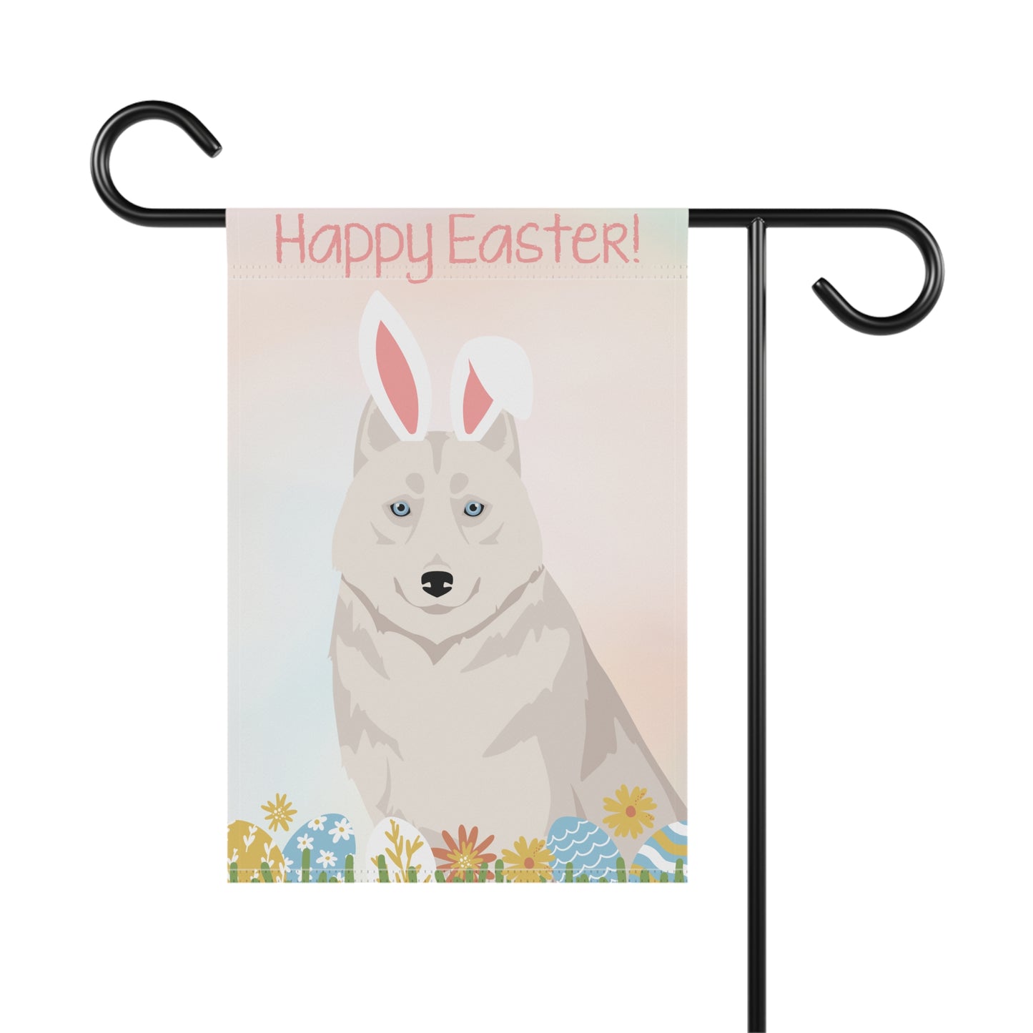Siberian Husky Dog Happy Easter Garden Flag