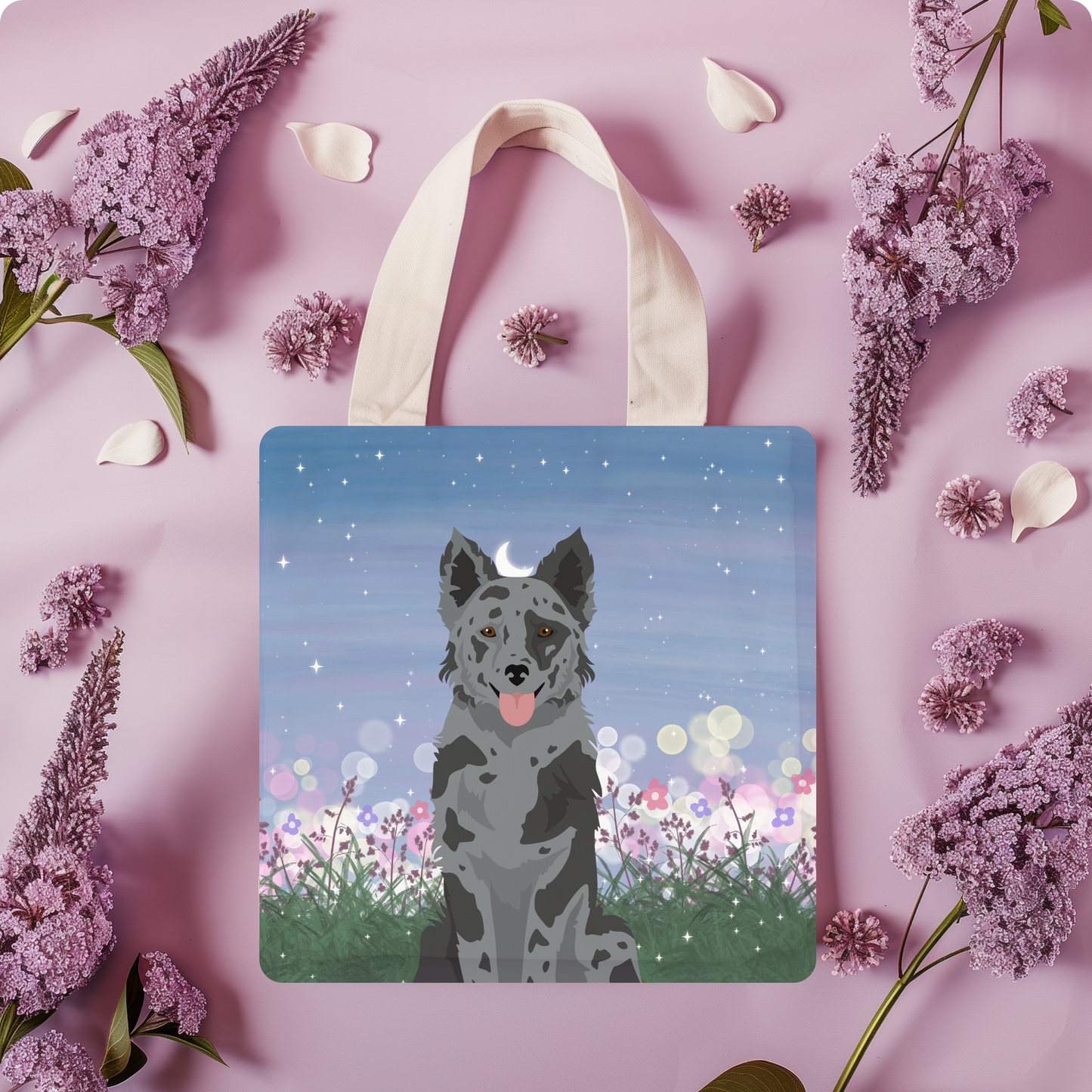 Mudi Dog Tote Bag 13x13