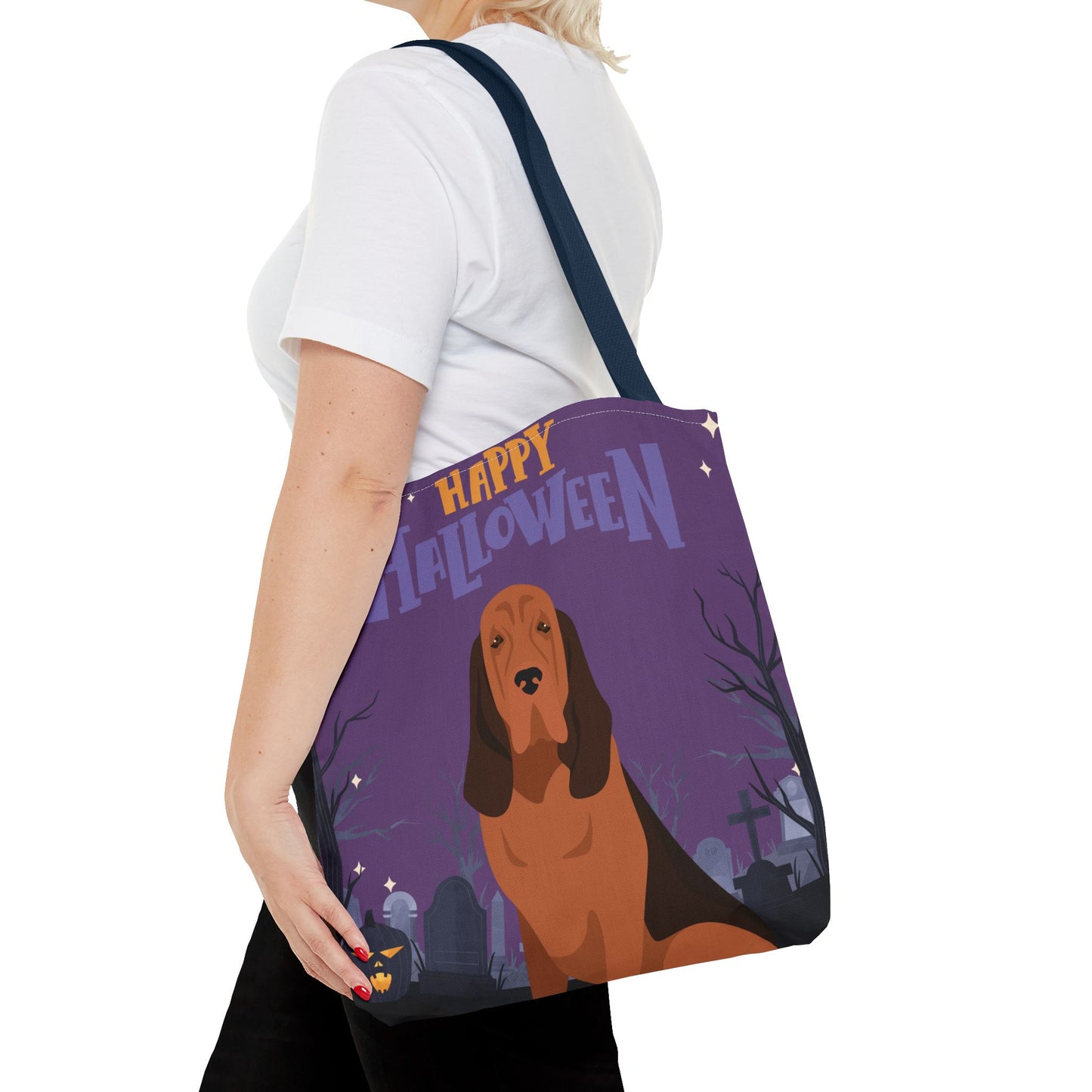 Bloodhound Dog Happy Halloween Tote Bag 16x16