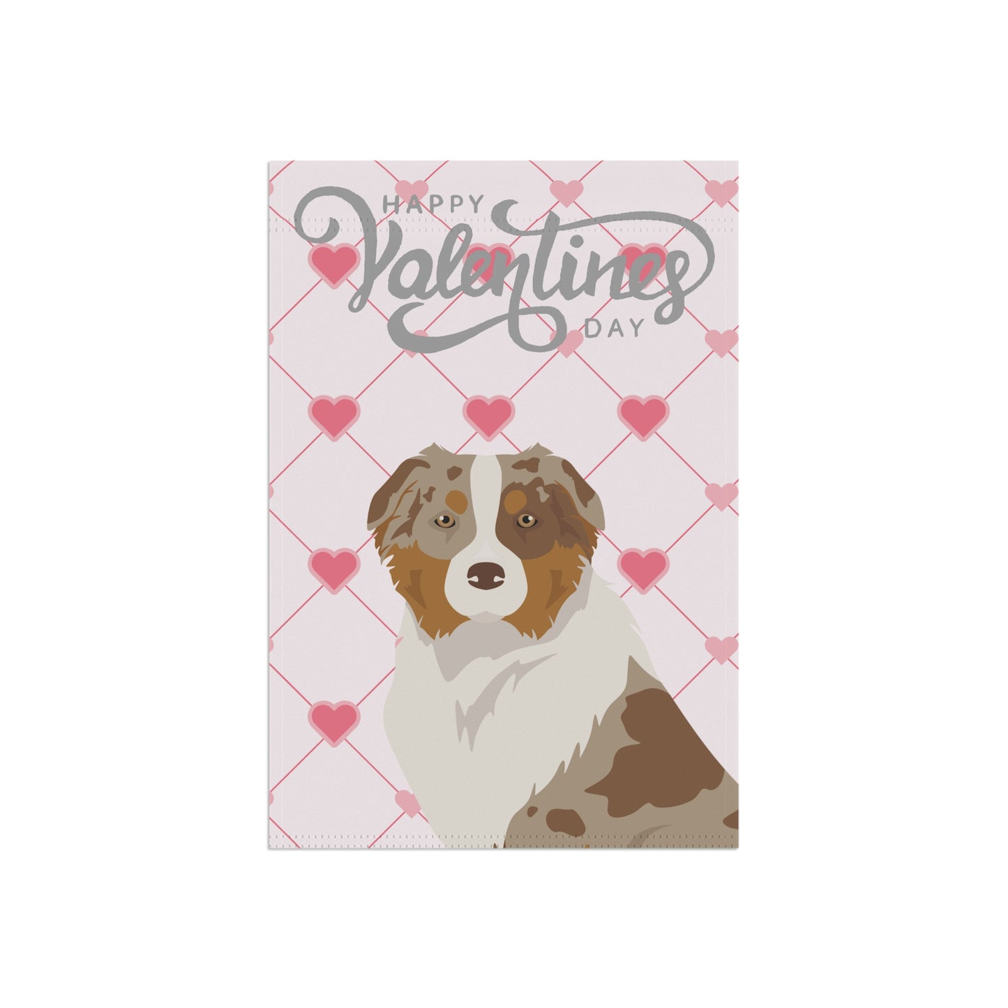 Australian Shepherd Dog Valentines Day Garden Flag