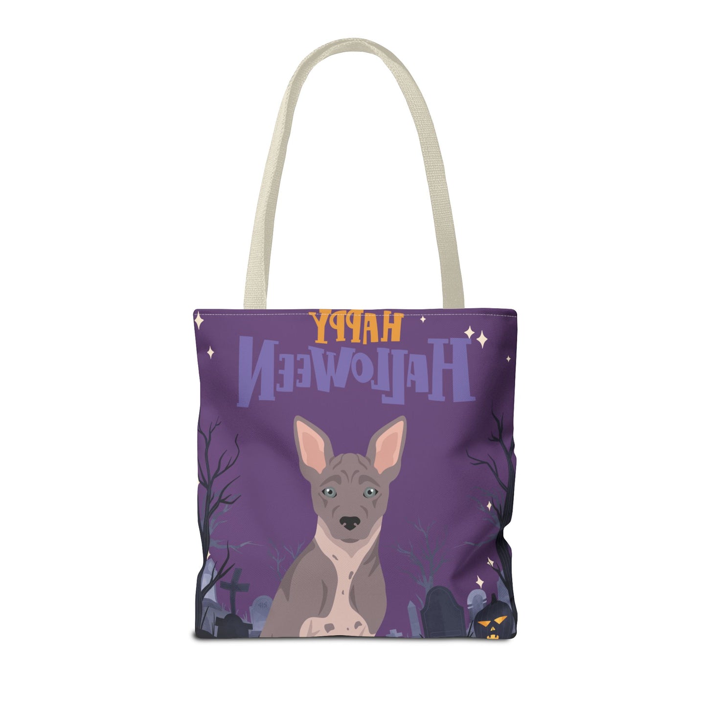 American Hairless Terrier Dog Happy Halloween Tote Bag 16x16