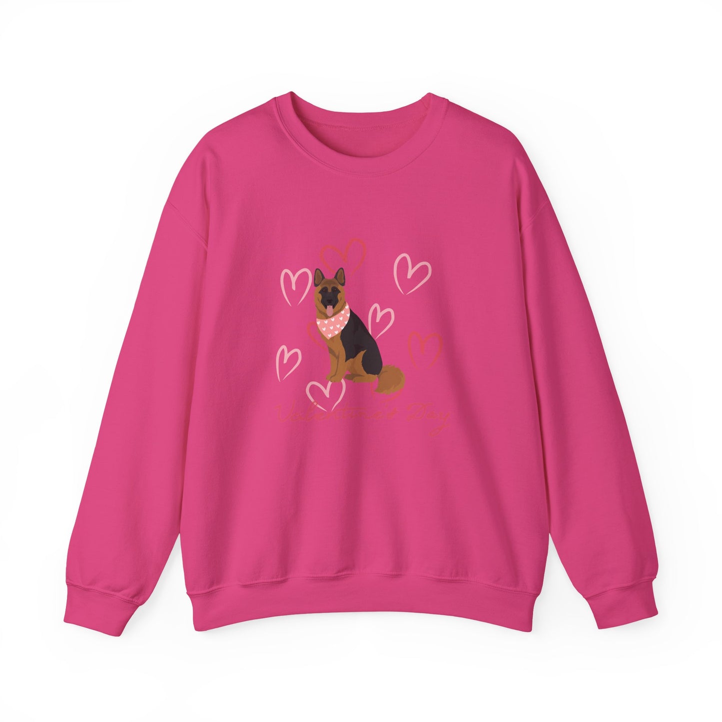 Longhaired German Shepherd Dog Valentines Day Unisex Heavy Blend Crewneck Sweatshirt