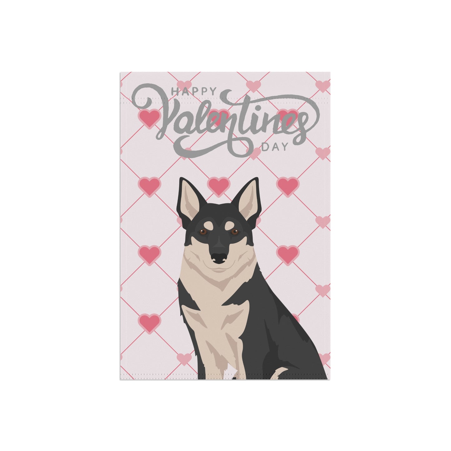 Swedish Elkhound Dog Valentines Day Garden Flag