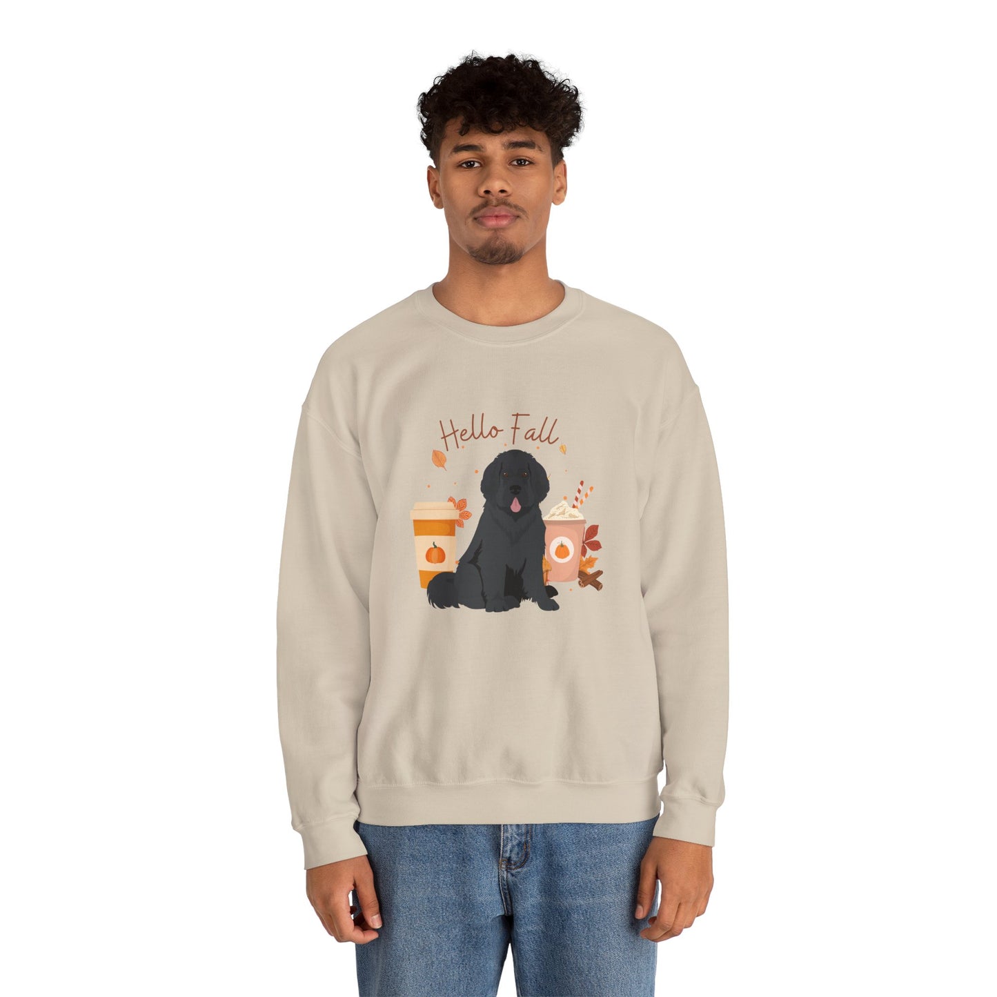 Newfoundland Dog Fall Halloween Unisex Heavy Blend Crewneck Sweatshirt