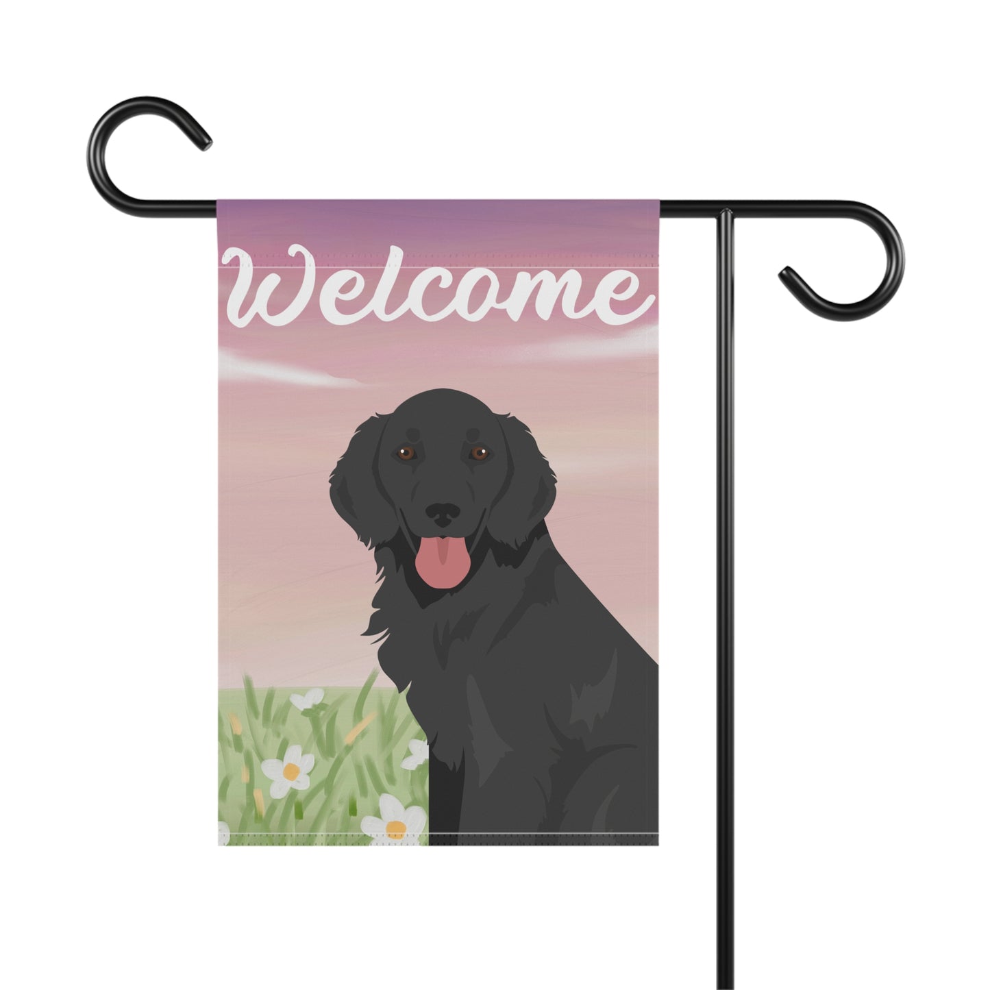 Flat Coated Retriever Dog Welcome Garden Flag