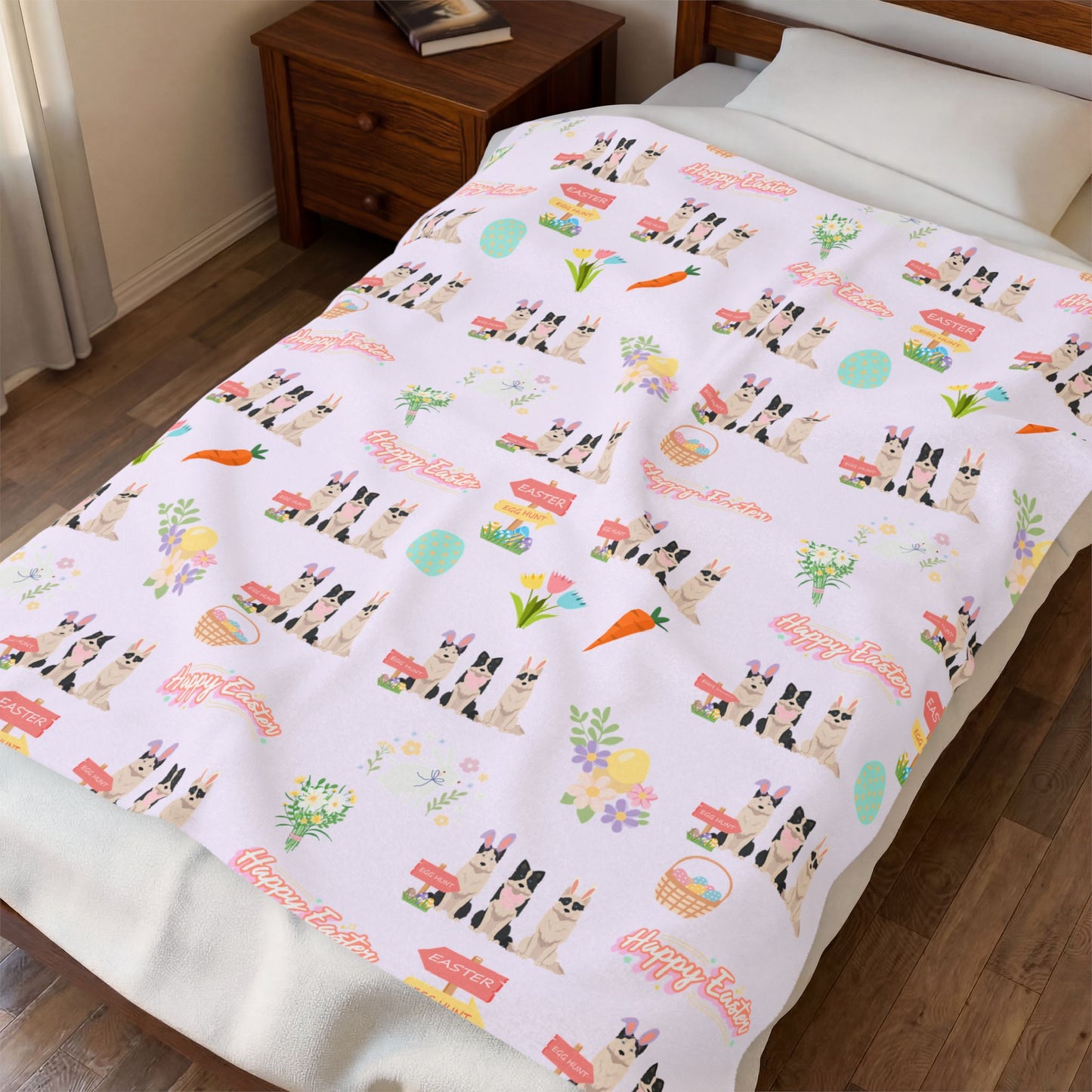 Yakutian Laika Dog Easter Velveteen Plush Blanket