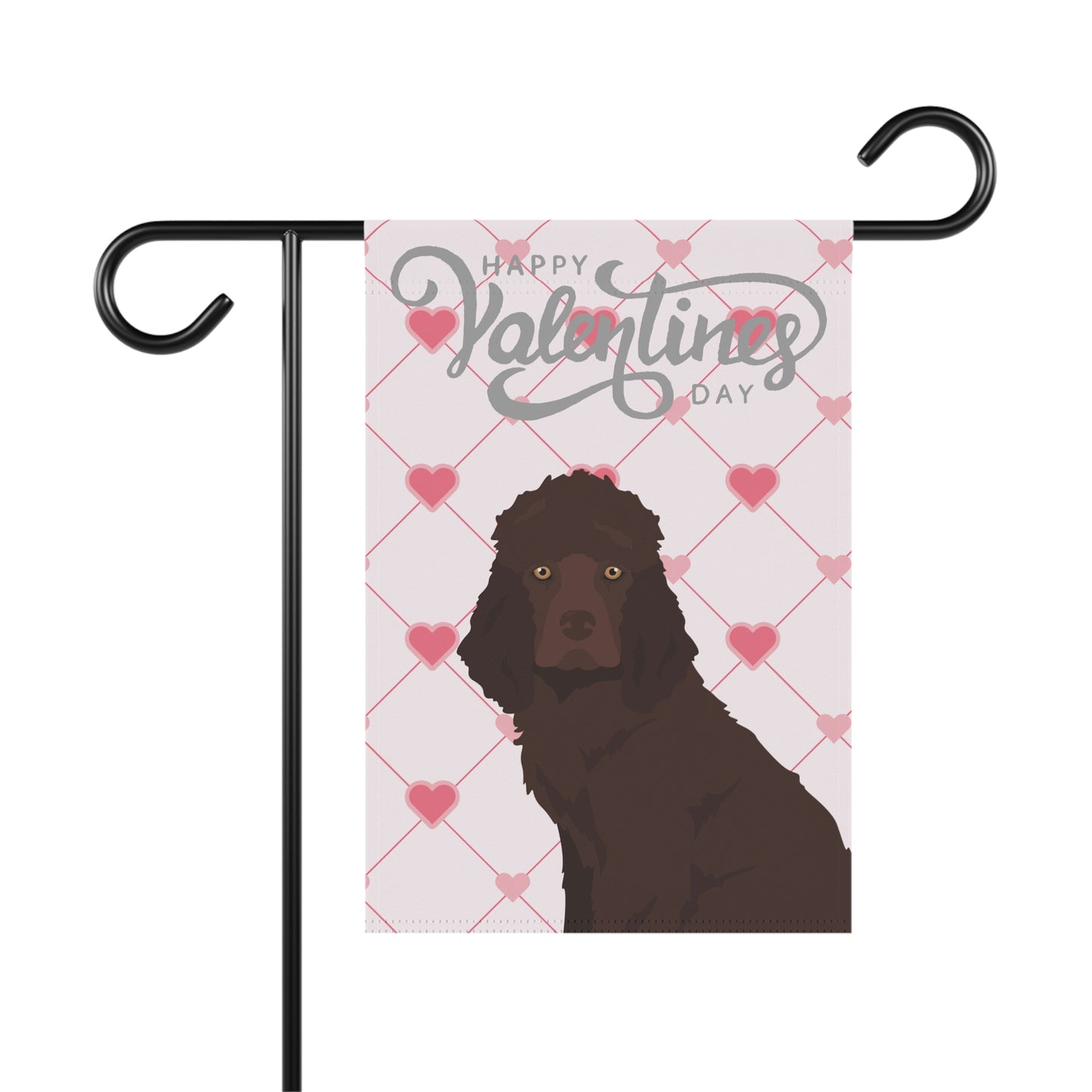 Irish Water Spaniel Dog Valentines Day Garden Flag