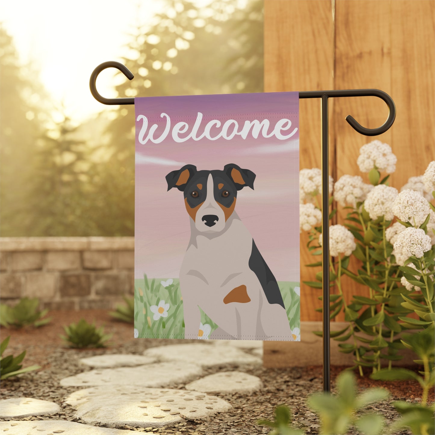 Parson Russell Terrier Dog Welcome Garden Flag
