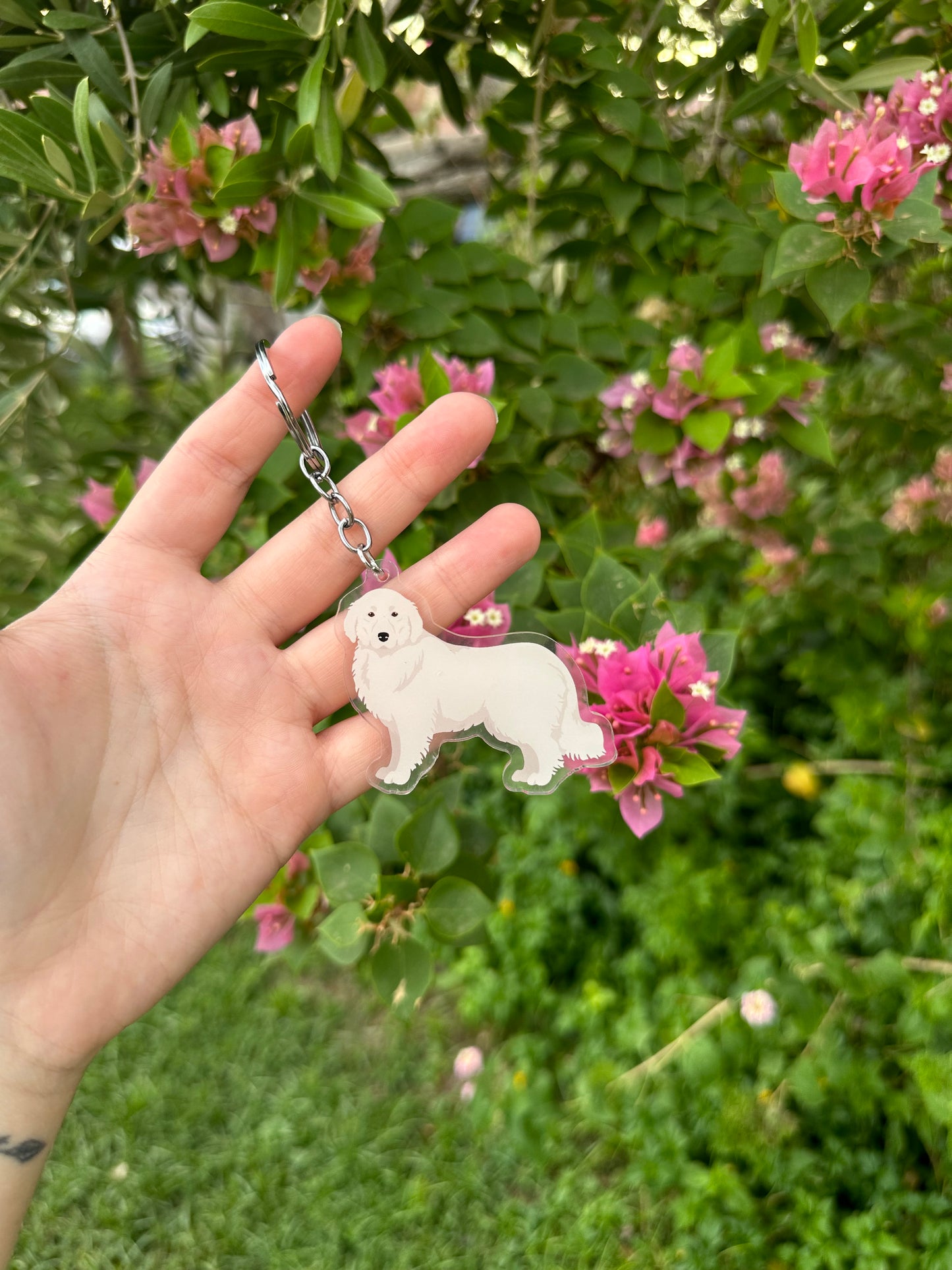 Great Pyrenees Dog 2.5in Acrylic Keychain