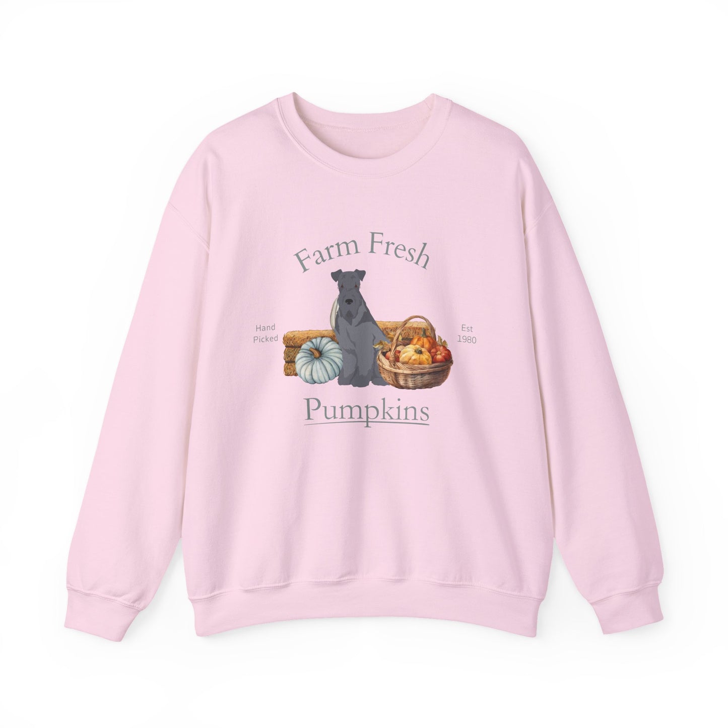 Kerry Blue Terrier Dog Fall Farm Fresh Unisex Heavy Blend Crewneck Sweatshirt