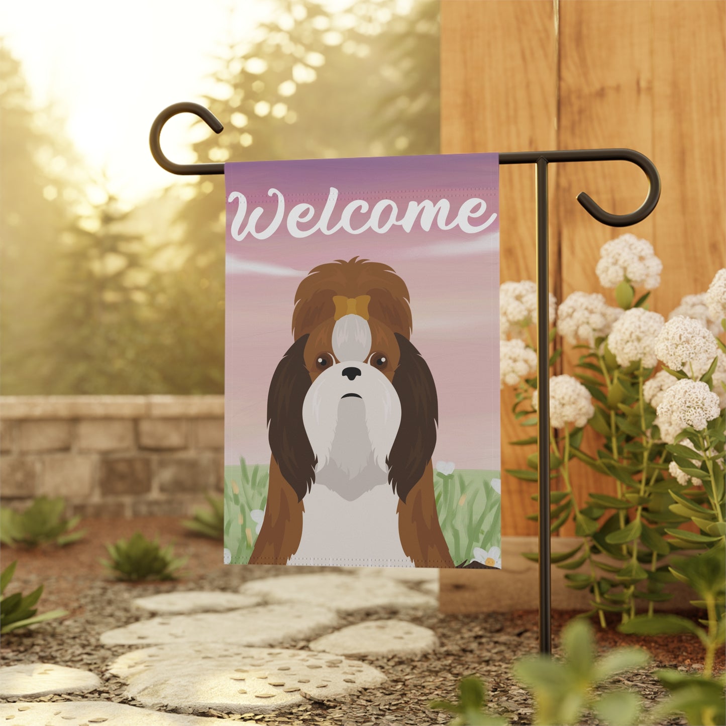 Shih Tzu Dog Welcome Garden Flag