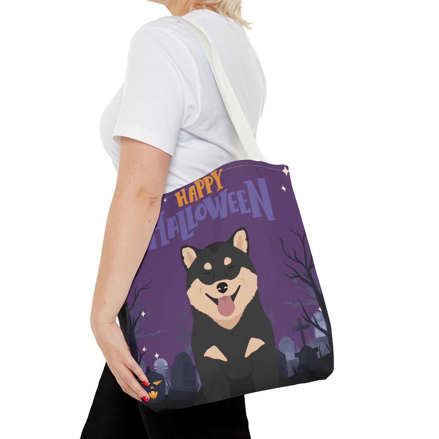 Shiba Inu Dog Happy Halloween Tote Bag 16x16