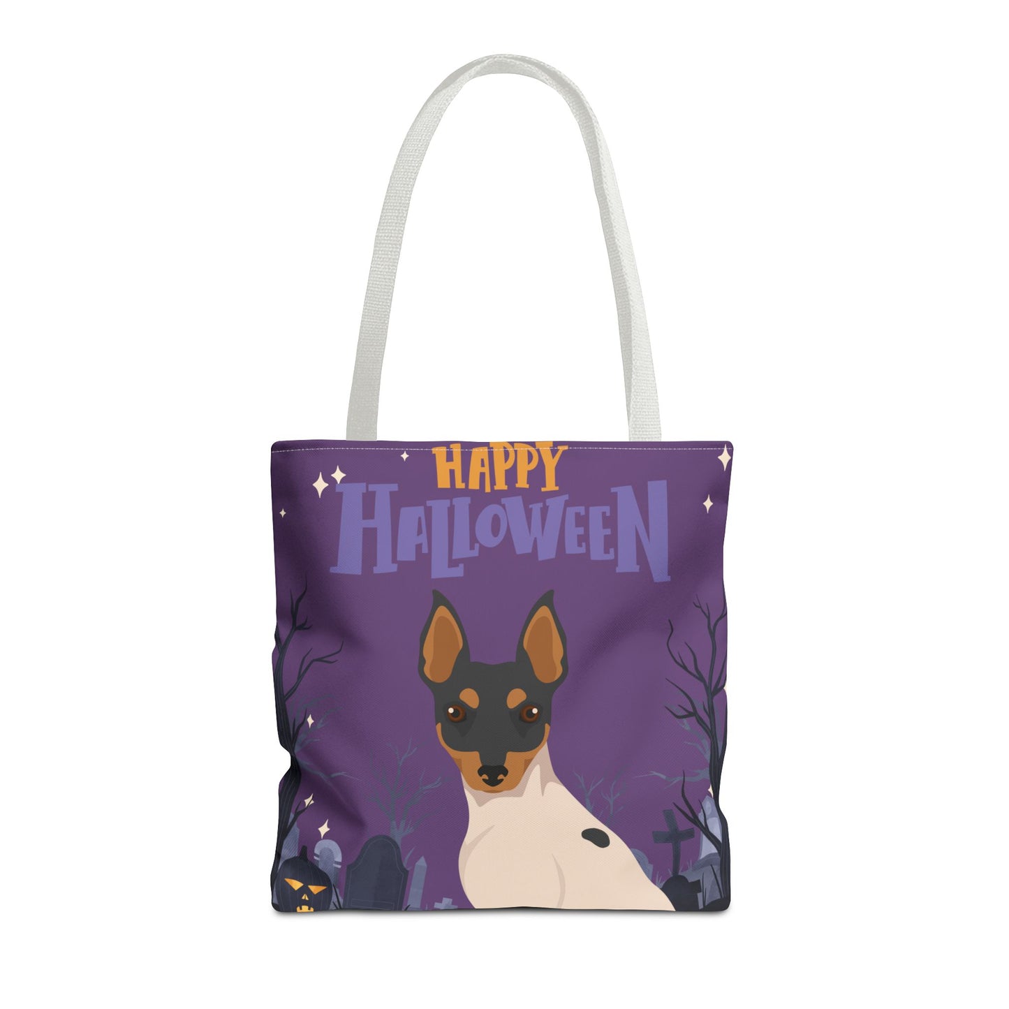 Toy Fox Terrier Dog Happy Halloween Tote Bag 16x16