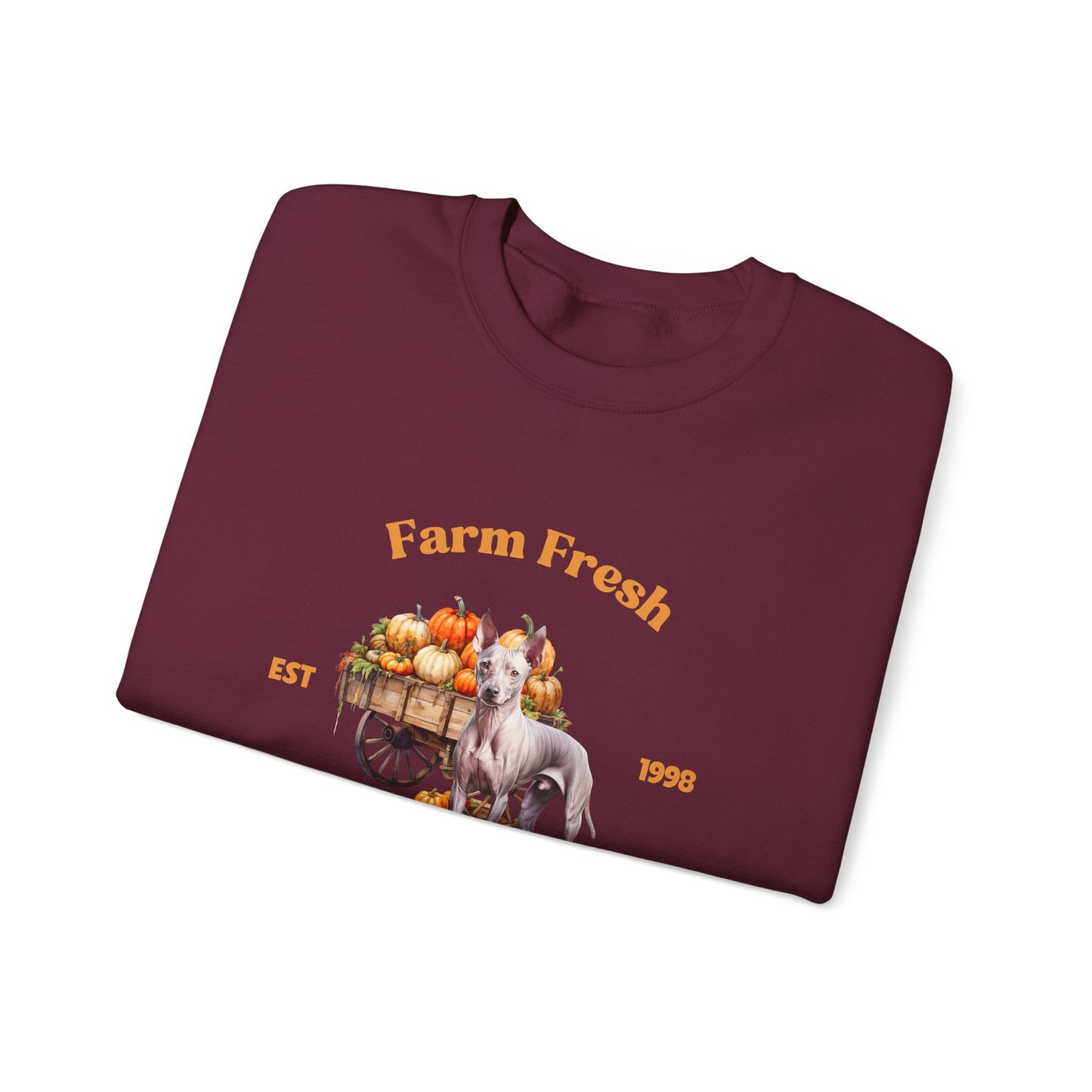 American Hairless Terrier Dog Fall Unisex Heavy Blend Crewneck Sweatshirt