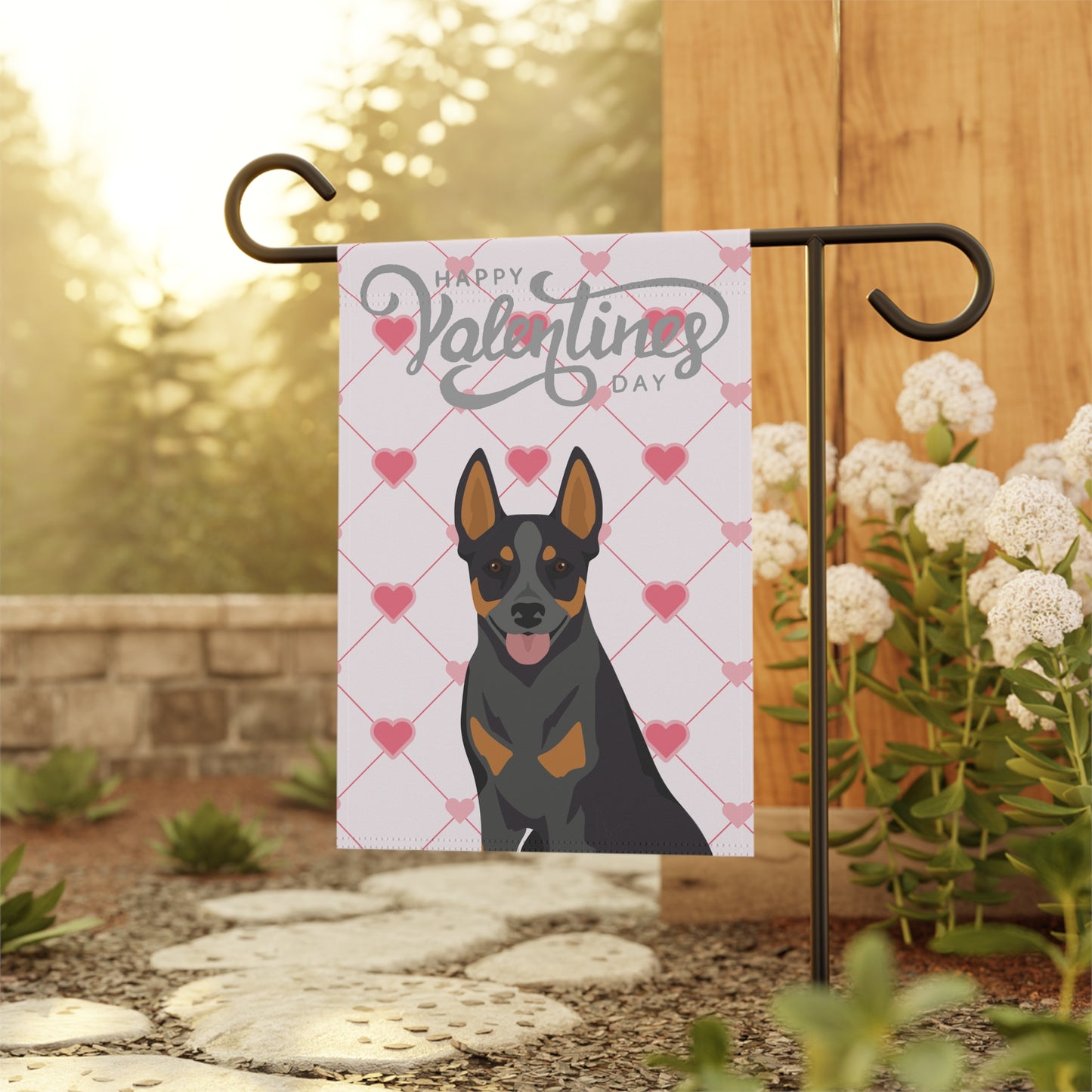 Australian Stumpy Tail Cattle Dog Valentines Day Garden Flag