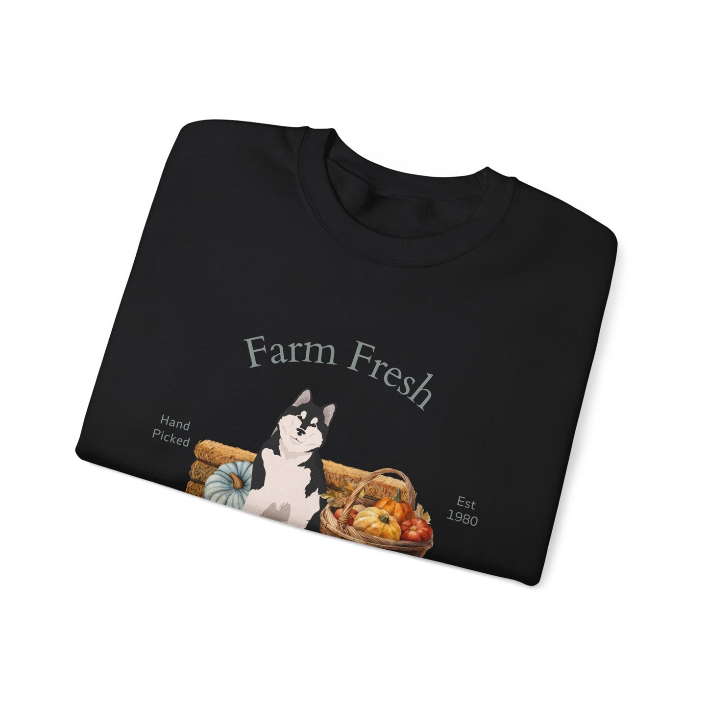 Alaskan Malamute Dog Fall Farm Fresh Unisex Heavy Blend Crewneck Sweatshirt