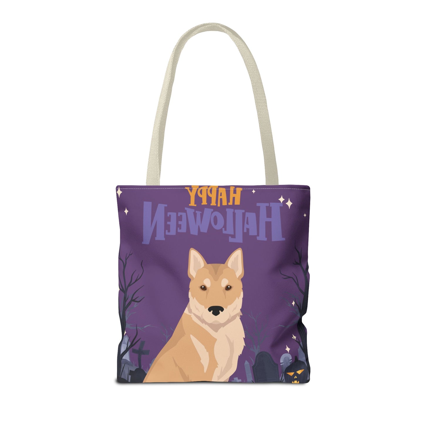 Korean Jindo Dog Happy Halloween Tote Bag 16x16