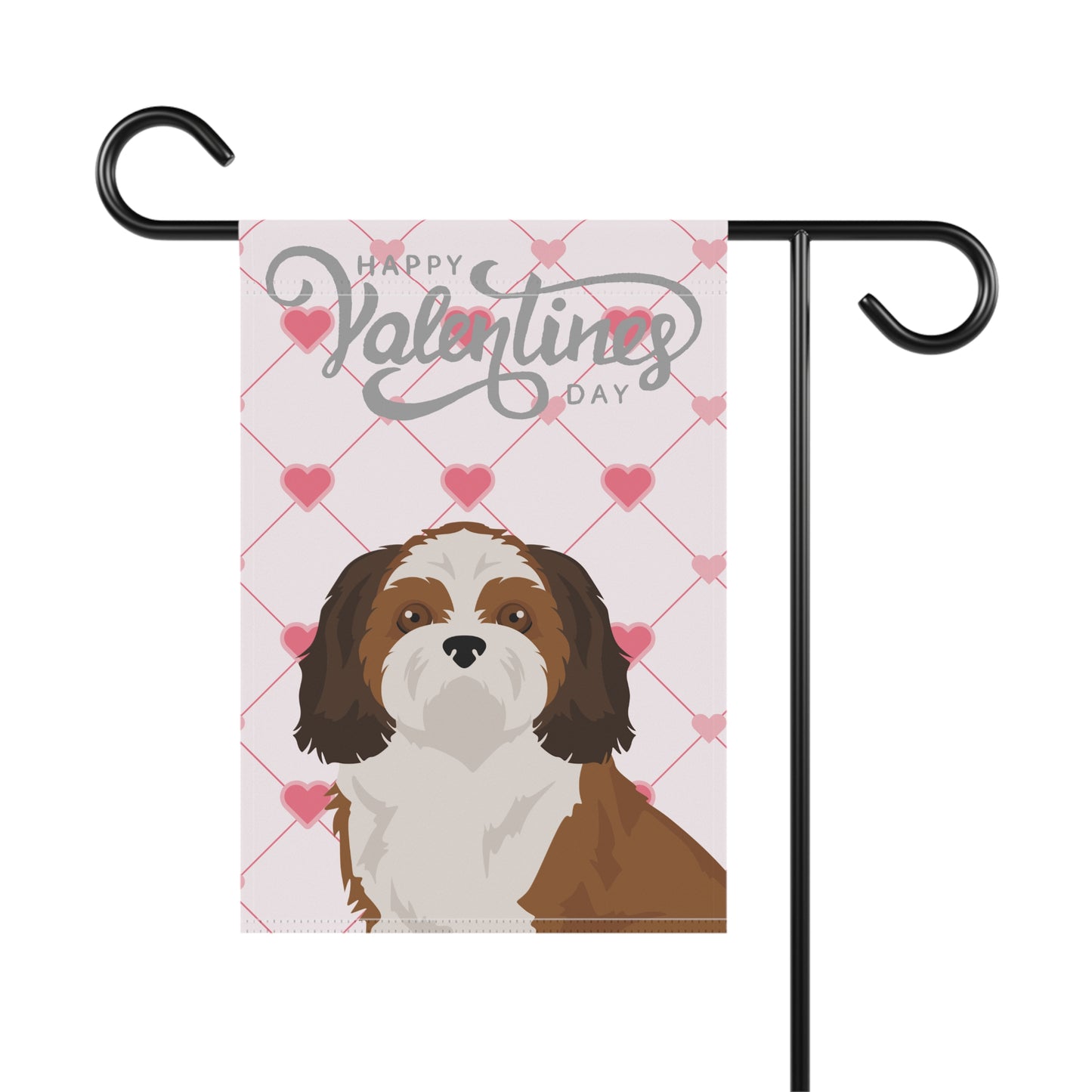 Shih Tzu Dog Valentines Day Garden Flag