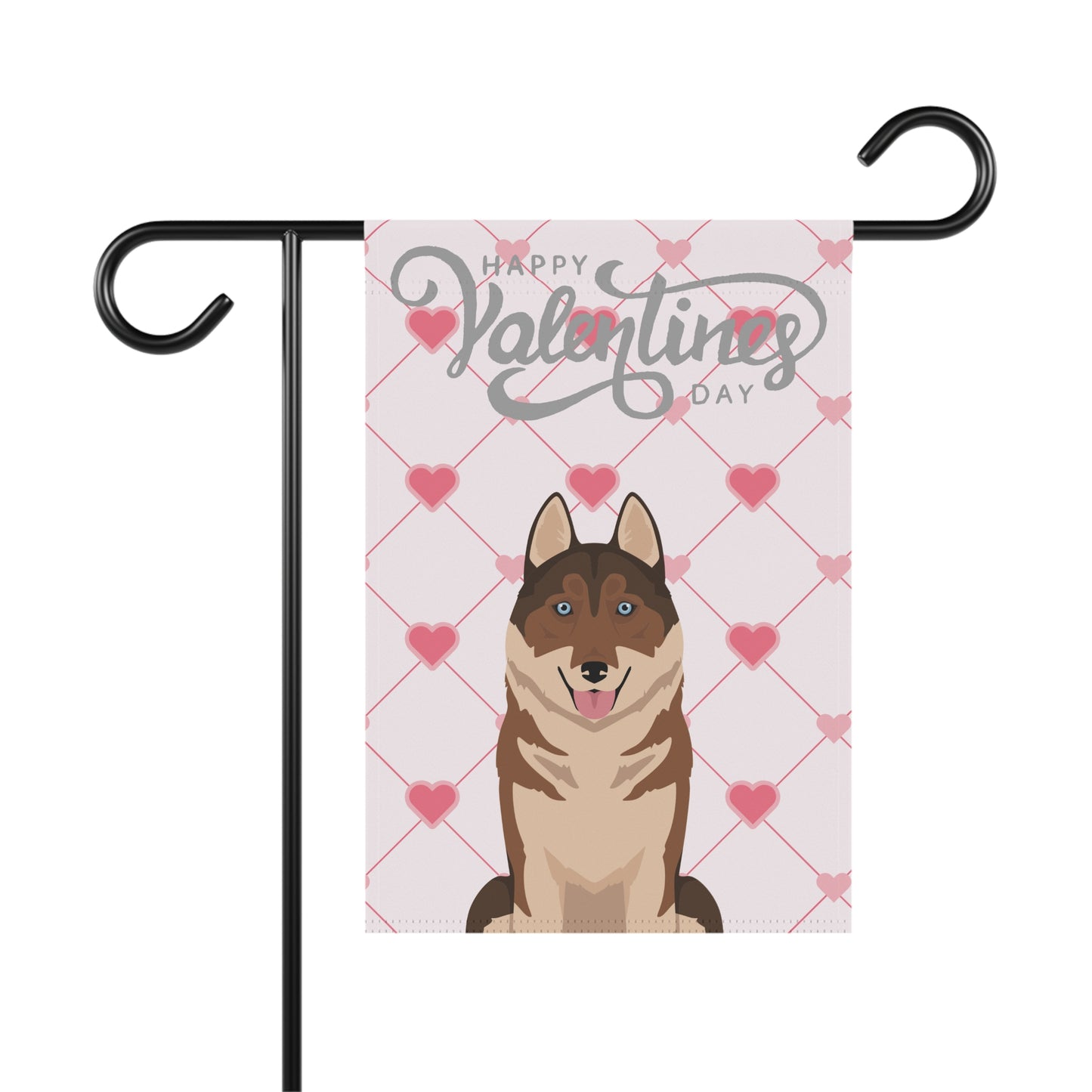 Siberian Husky Dog Valentines Day Garden Flag