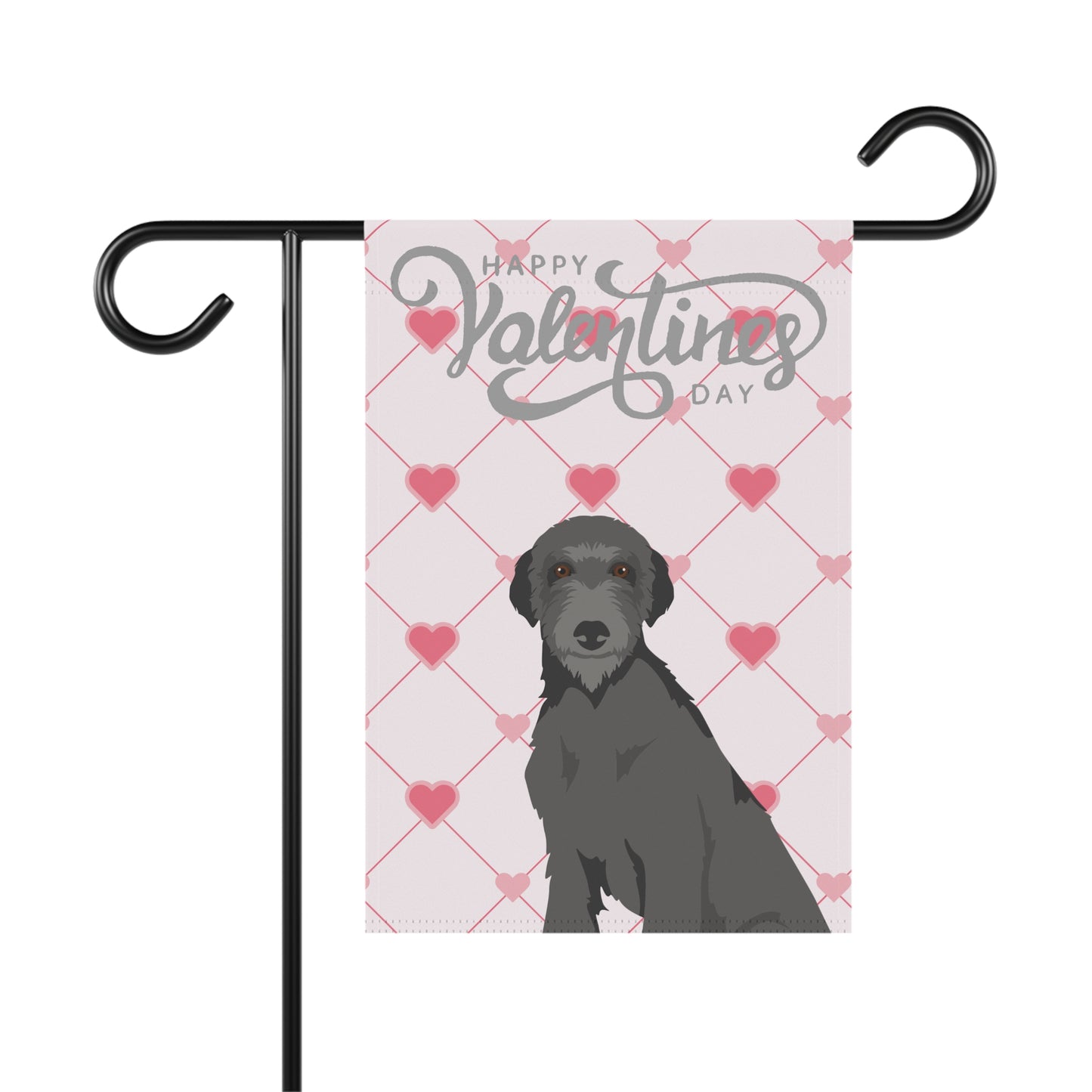 Scottish Deerhound Dog Valentines Day Garden Flag