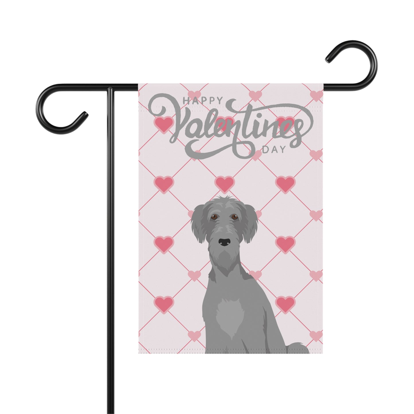 Irish Wolfhound Dog Valentines Day Garden Flag
