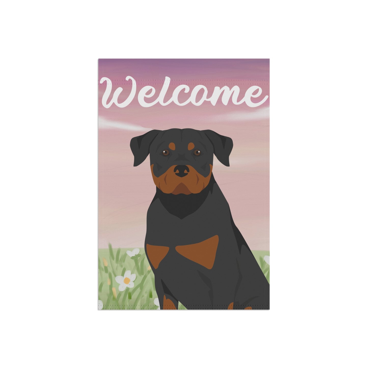 Rottweiler Dog Welcome Garden Flag