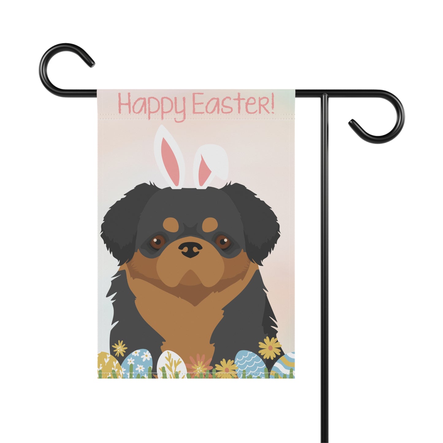 Tibetan Spaniel Dog Happy Easter Garden Flag
