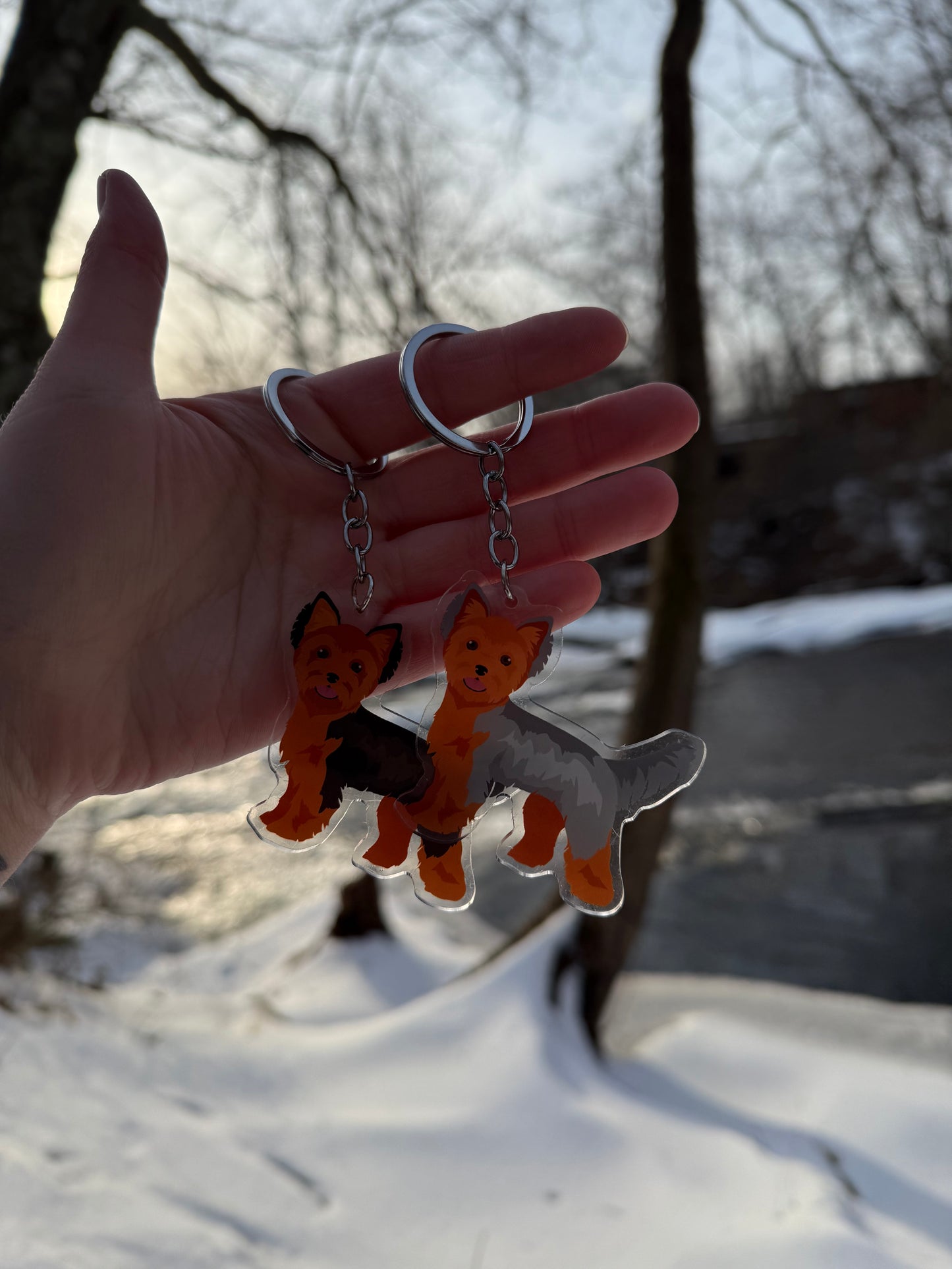 Yorkshire Terrier Dog 2.5in Acrylic Keychain