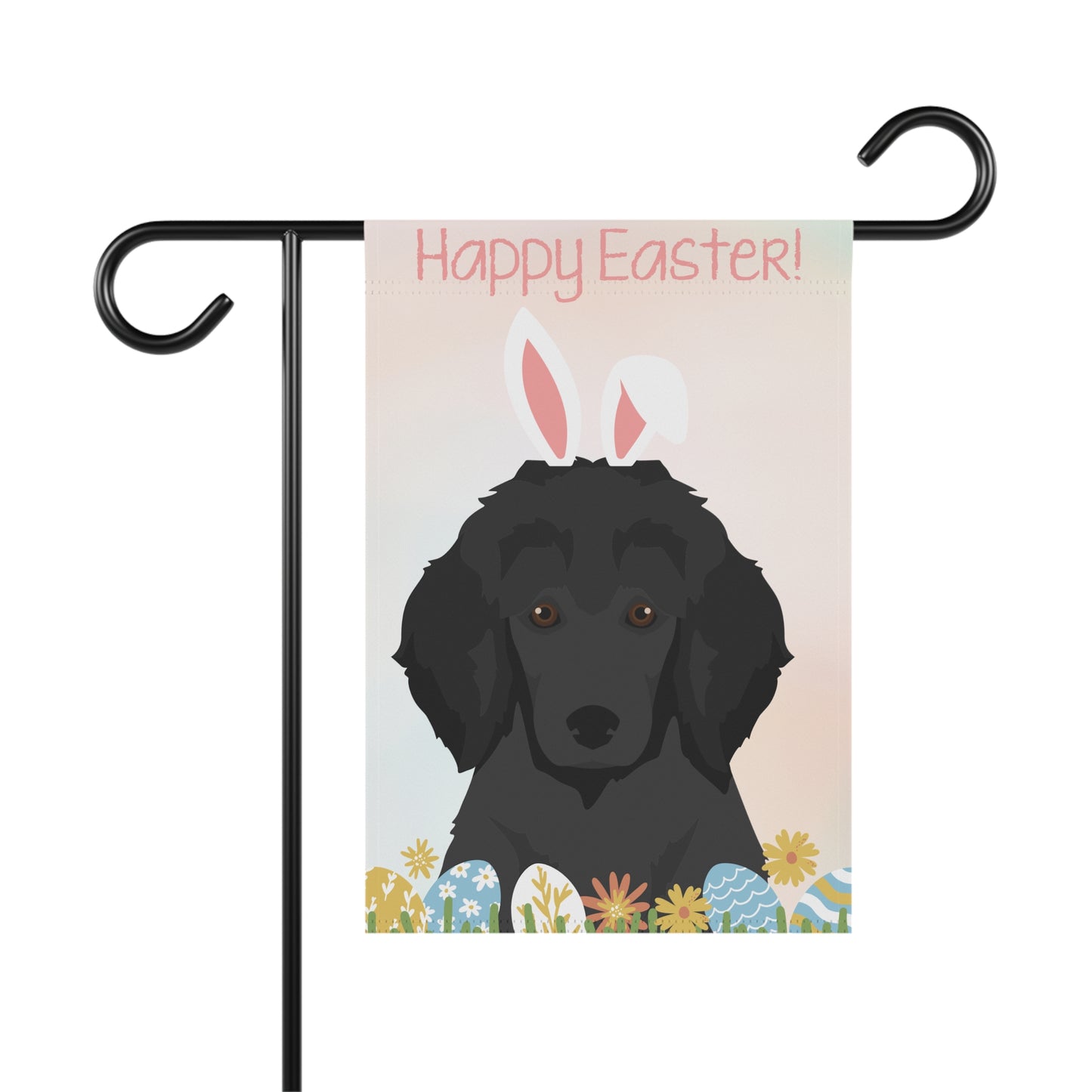 Poodle Dog Happy Easter Garden Flag