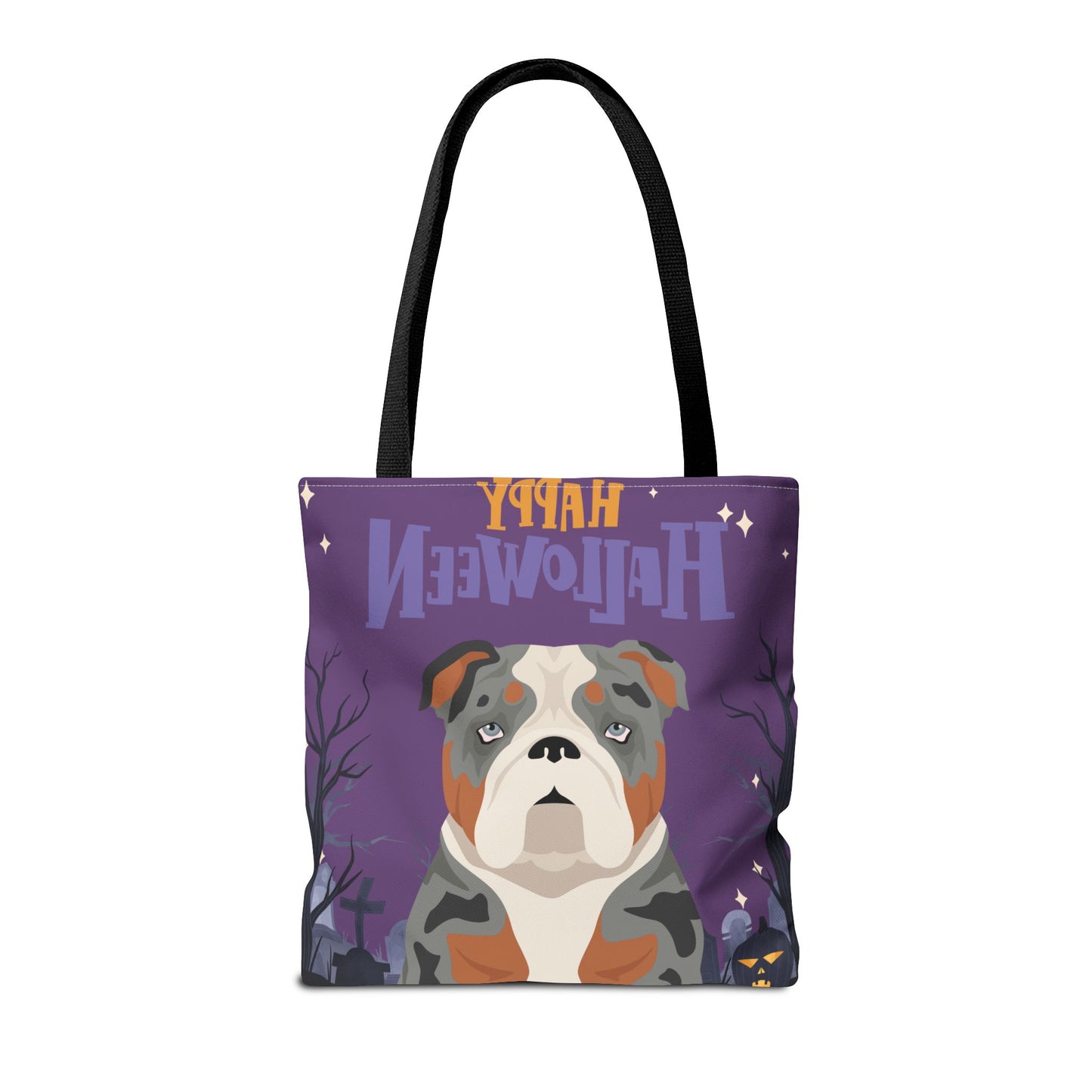 Bulldog Dog Happy Halloween Tote Bag 16x16