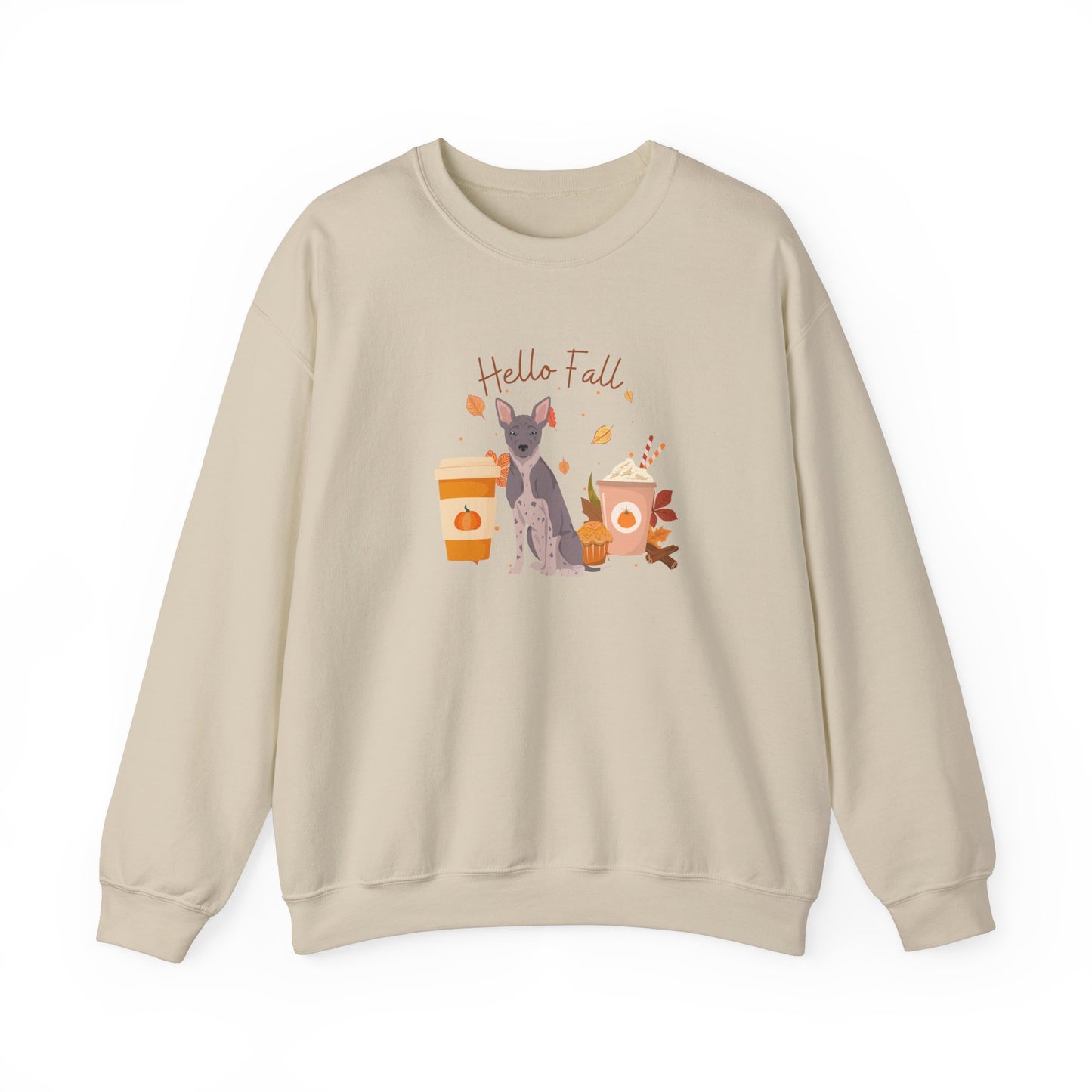 American Hairless Terrier Dog Fall Unisex Heavy Blend Crewneck Sweatshirt