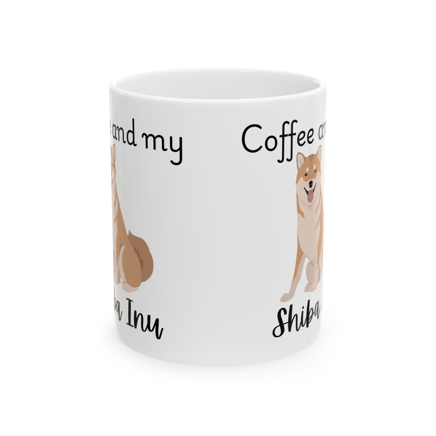 Coffee and My Shiba Inu Ceramic Mug | Dog Lover Gift, Pet Owner Cup, Cute Mug for Dog Moms, Funny Mug for Coffee Lovers