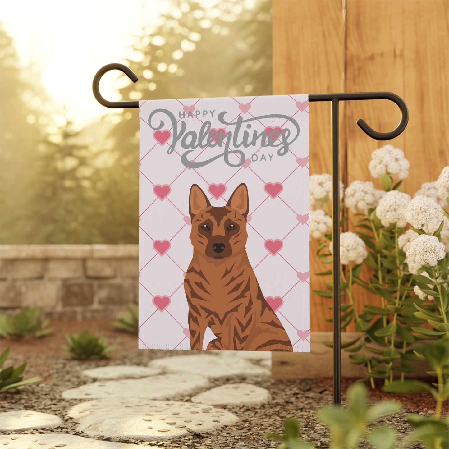 Kai ken Dog Valentines Day Garden Flag