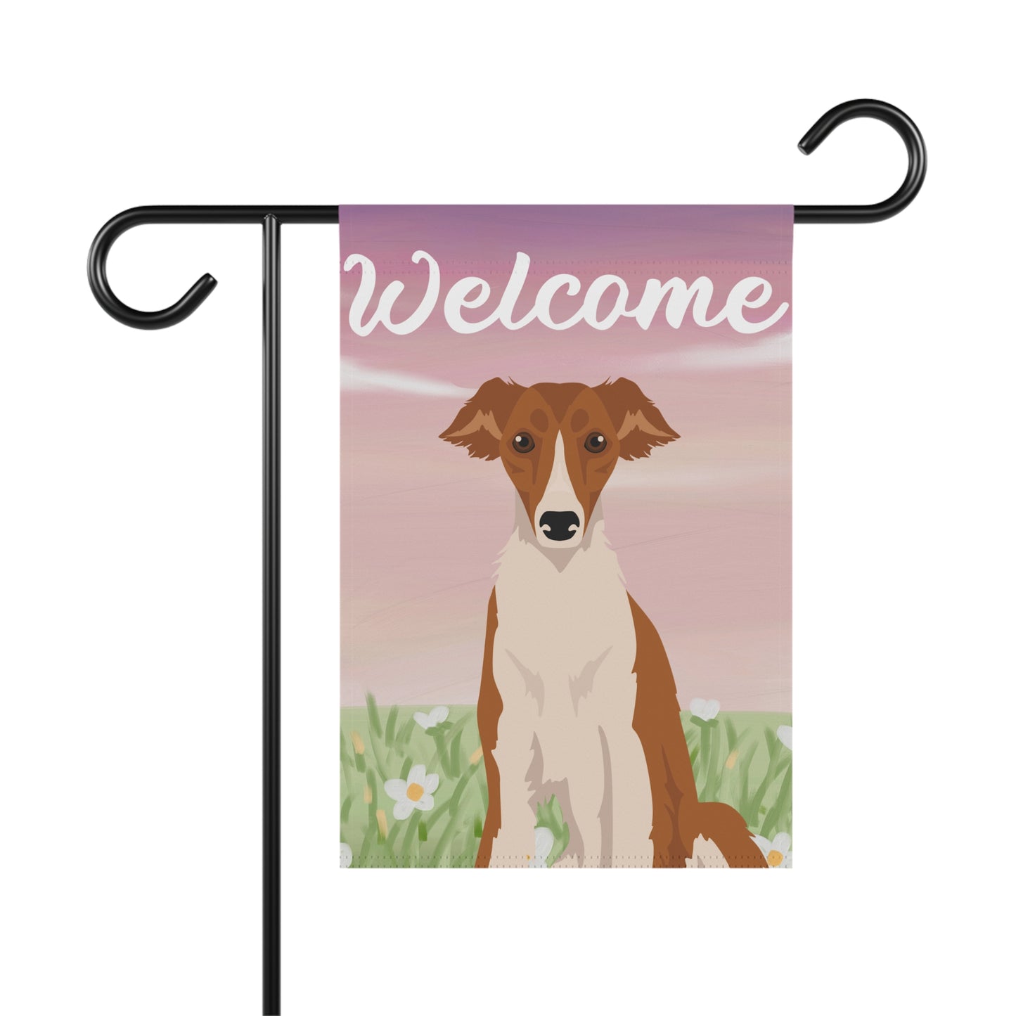Silken Windhound Dog Welcome Garden Flag
