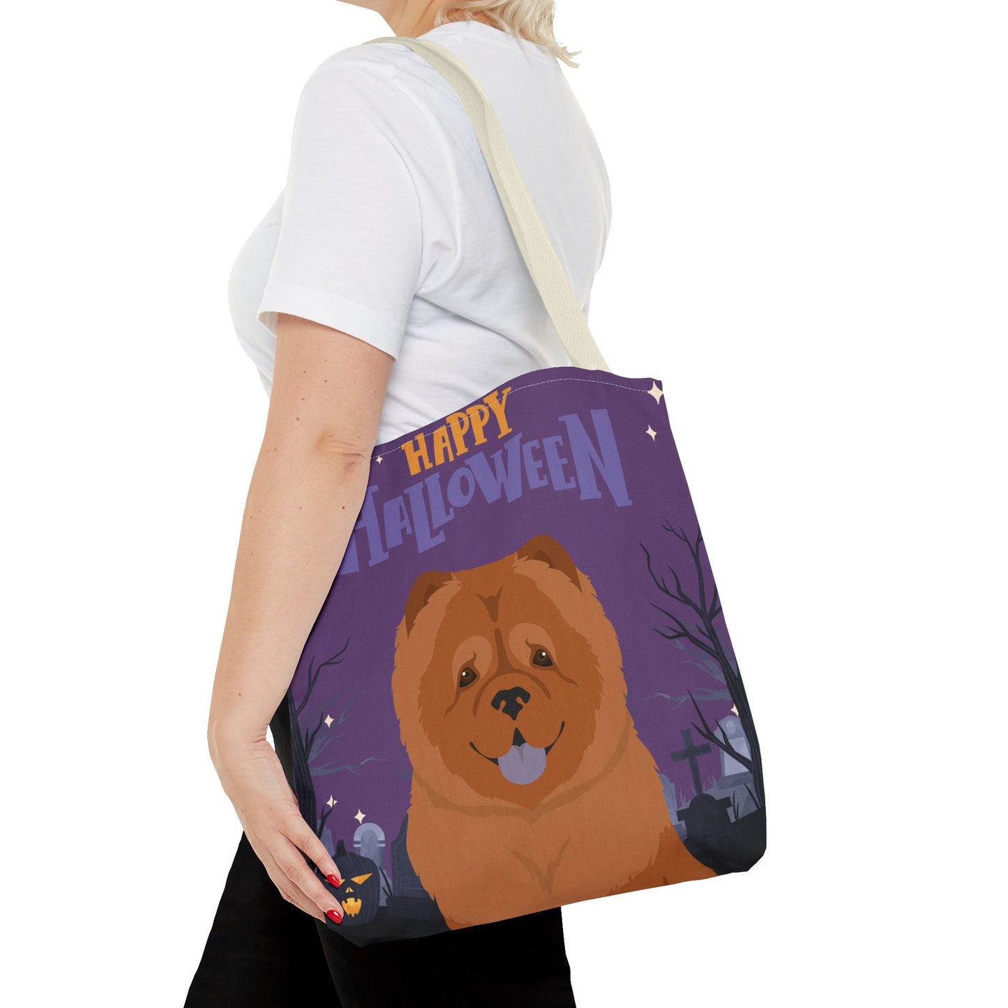 Chow Chow Dog Happy Halloween Tote Bag 16x16