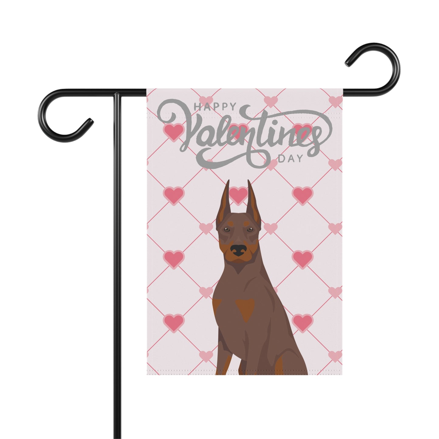 Doberman Pinscher Dog Valentines Day Garden Flag
