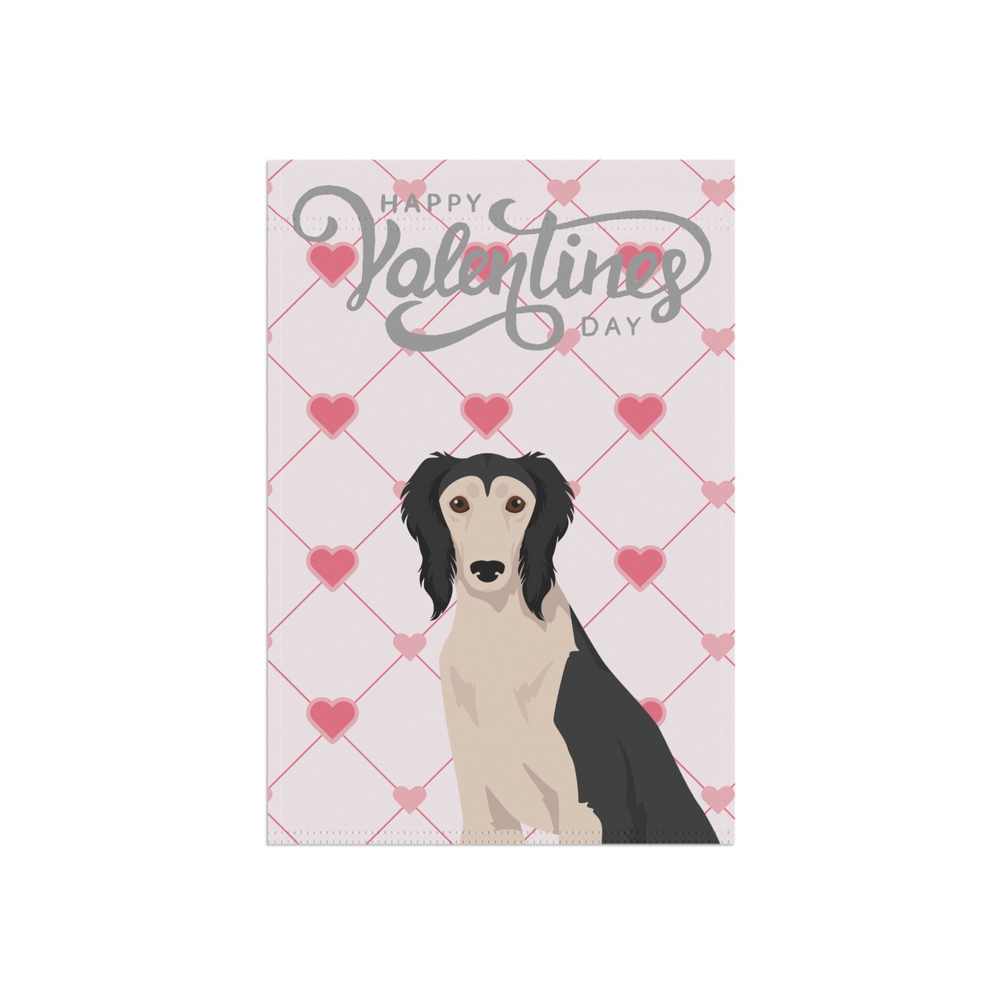 Saluki Dog Valentines Day Garden Flag