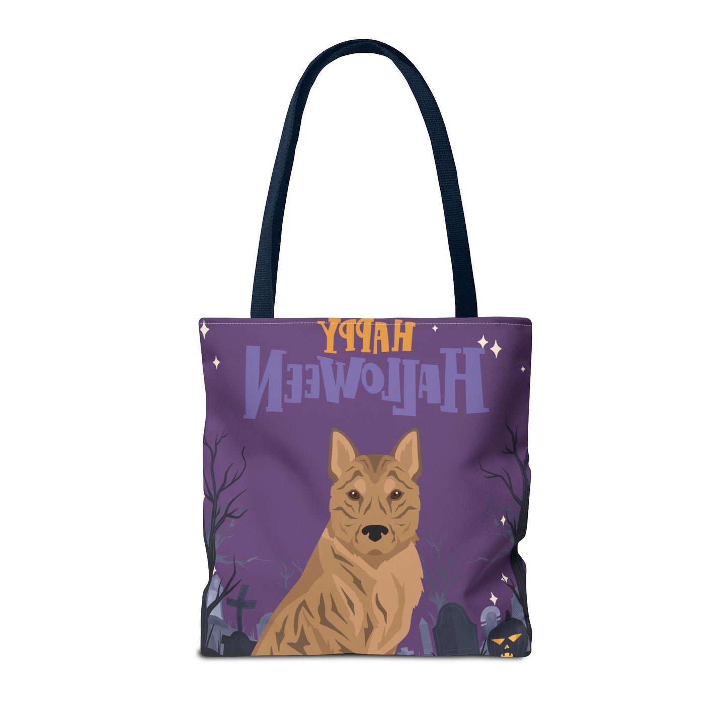 Korean Jindo Dog Happy Halloween Tote Bag 16x16