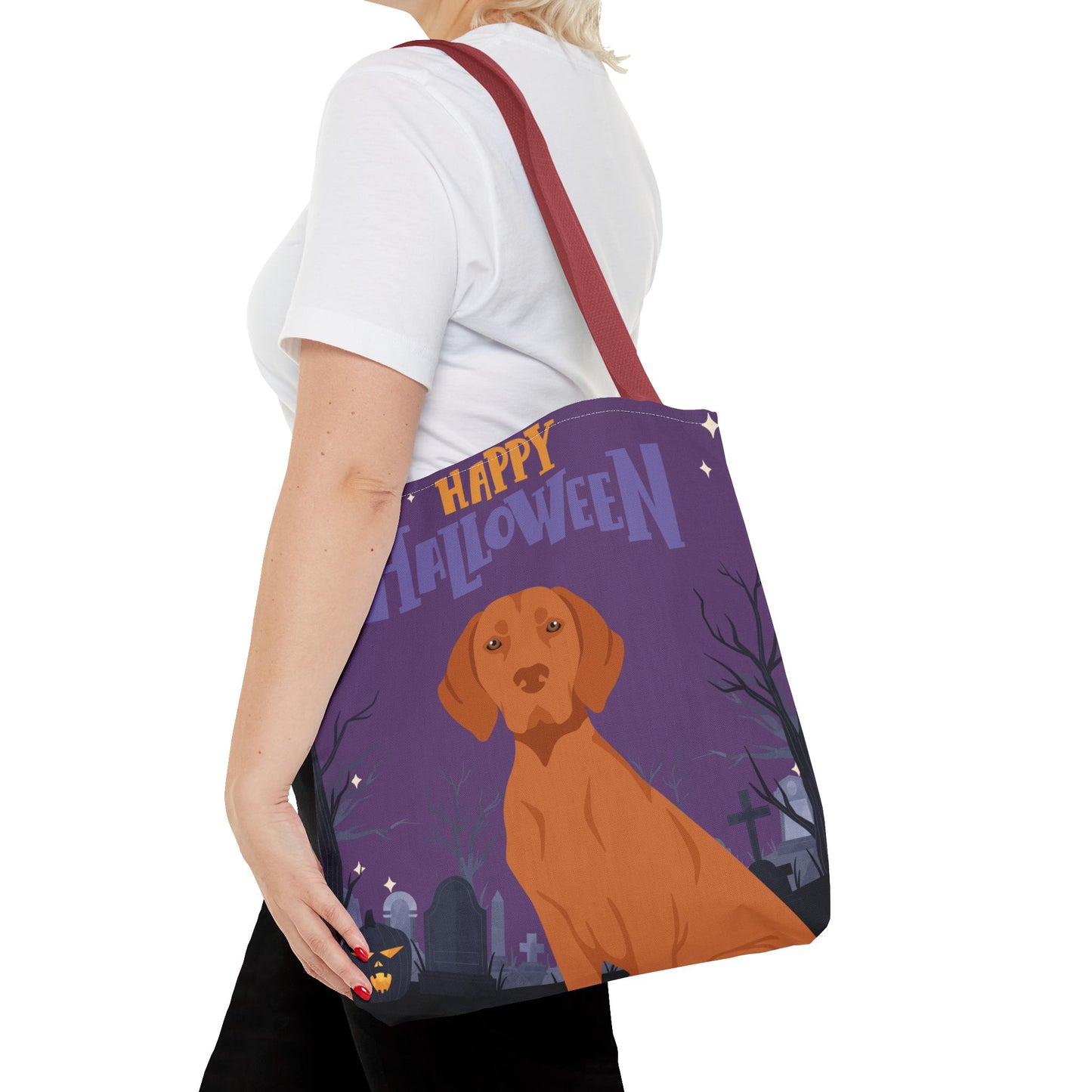 Vizsla Dog Happy Halloween Tote Bag 16x16