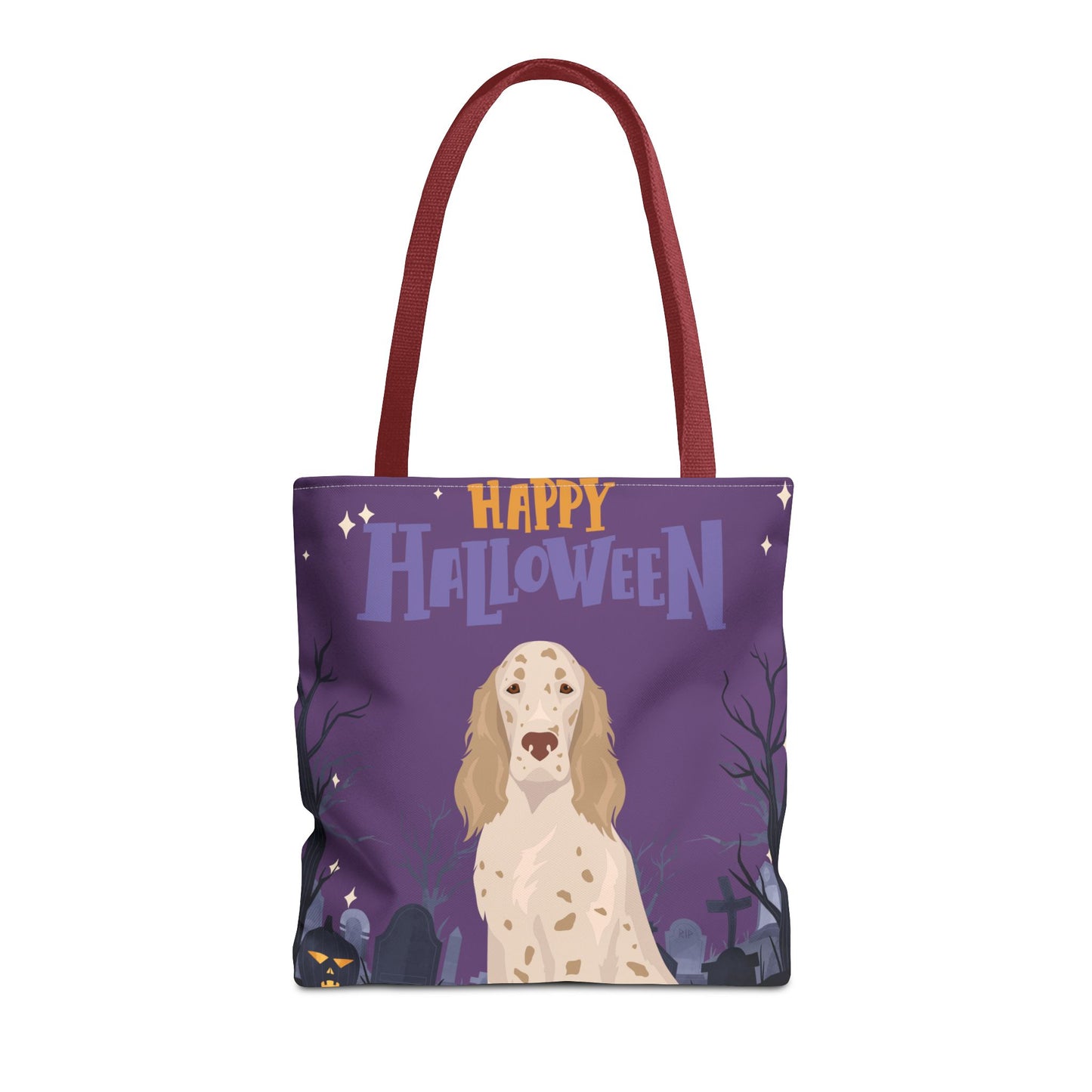 English Setter Dog Happy Halloween Tote Bag 16x16