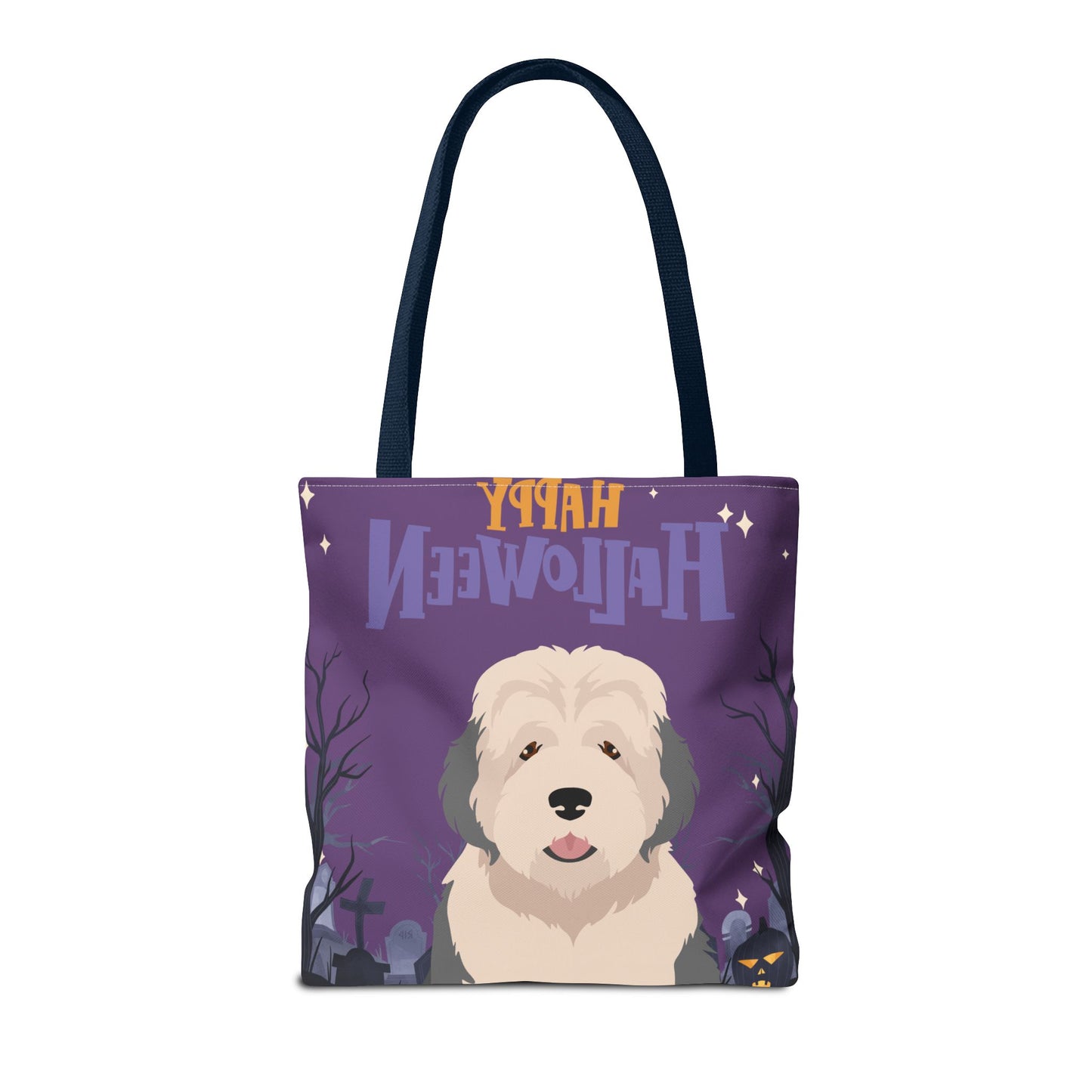 Old English Sheepdog Dog Happy Halloween Tote Bag 16x16