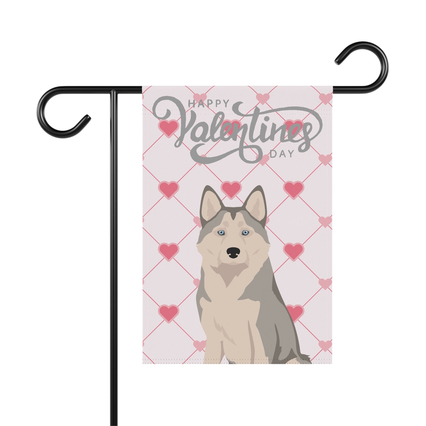 Alaskan Husky Dog Valentines Day Garden Flag